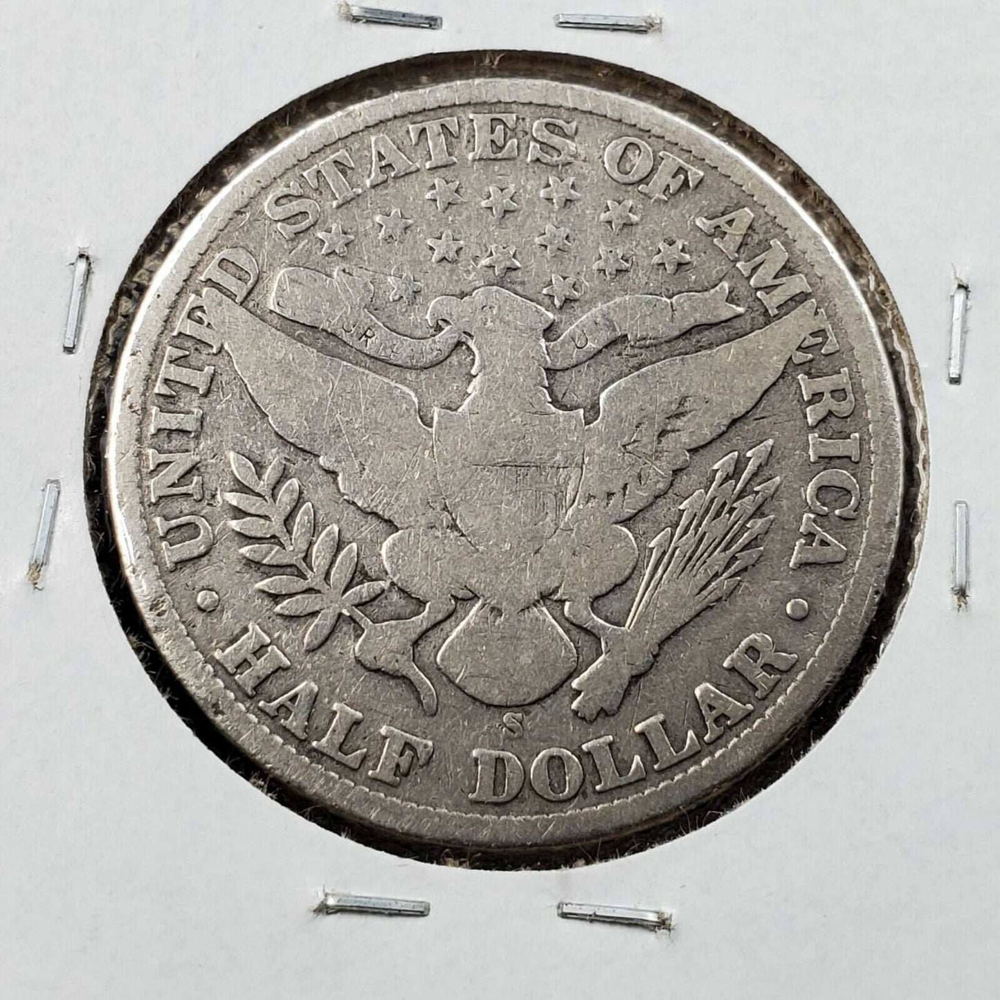 1909 S Barber Silver Eagle Half Dollar Coin Average Fine Circulated