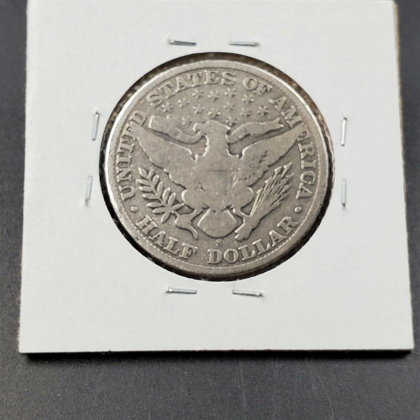1909 S Barber Silver Eagle Half Dollar Coin Average Fine Circulated