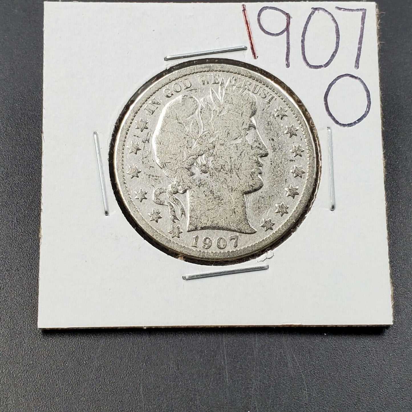 1907 O Barber Silver Half Dollar Coin VG / FINE DETAILS Circulated