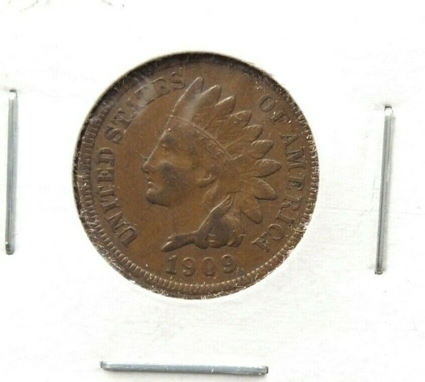 1909 P Indian Head Cent Penny Coin Choice VF Circulated Last Year Of Type