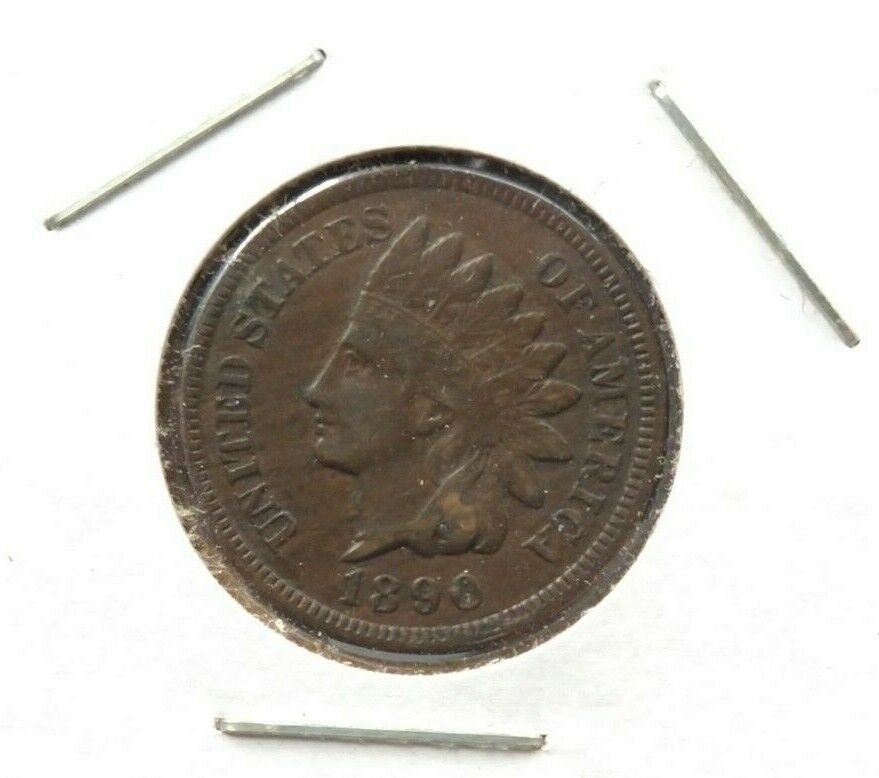 1890 Indian Head Cent Penny Coin Average Fine / Very Fine