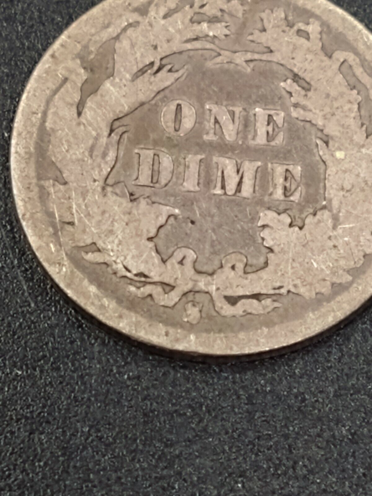 1887 S Liberty seated dime San Francisco circulated AG / G GOOD