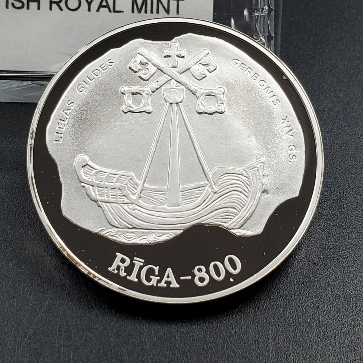 1995 LATVIA 10 LATU SILVER PROOF COIN KM-27 RIGA 800