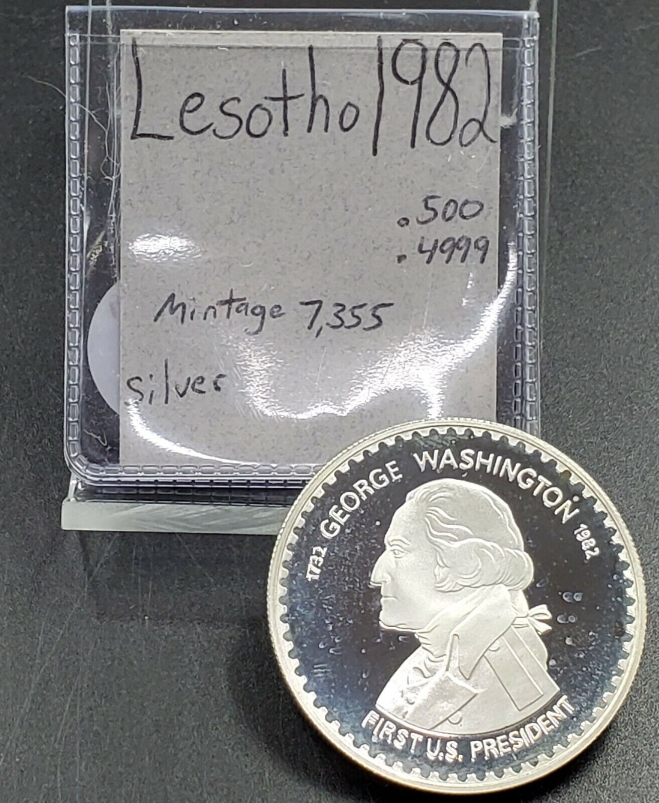 1982 Lesotho 10 Maloti Proof Silver Coin