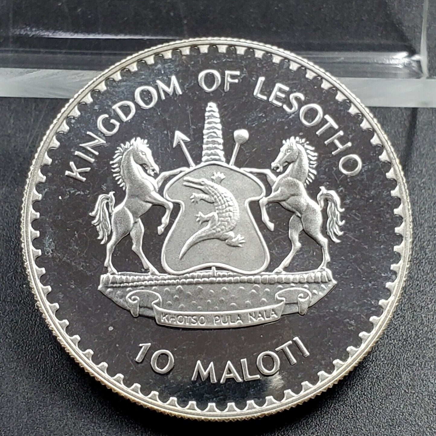 1982 Lesotho 10 Maloti Proof Silver Coin