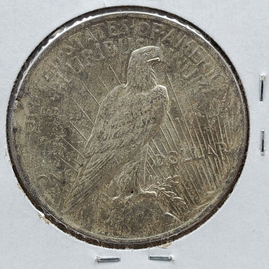 1922 P $1 Peace Silver Eagle Dollar Coin Reverse Planchet Defect Error VF Detail