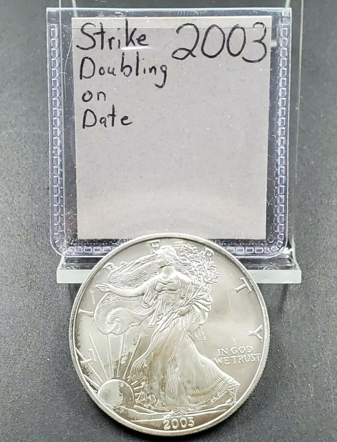 2003 1 OZ American Silver Eagle CH BU Uncirculated .999 Strike Doubling OBV Date