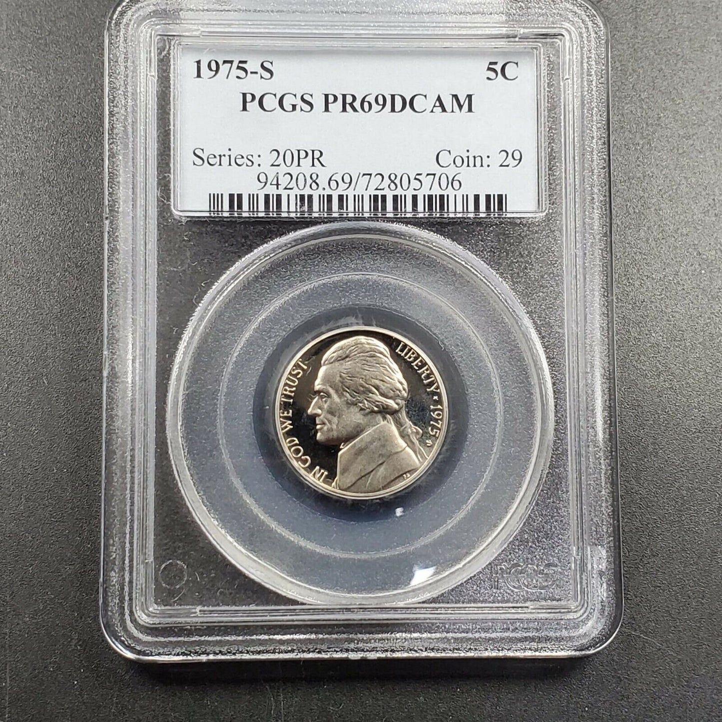 1975 S Proof Jefferson Nickel Coin PCGS PR69 DCAM Combo Ship Discounts