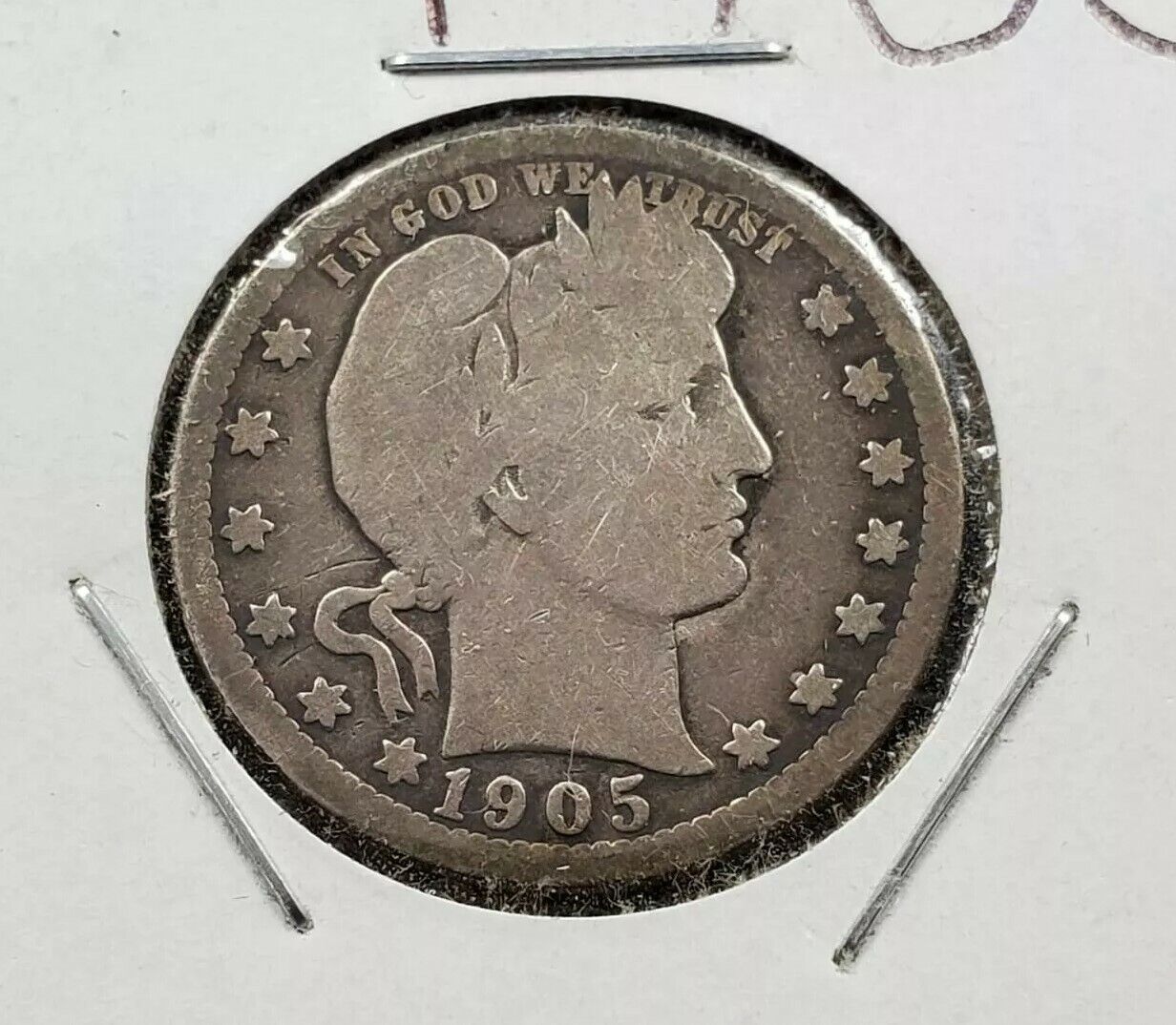 1905 P Barber Silver Quarter Coin Choice VG VERY GOOD Semi Key Date Circulated