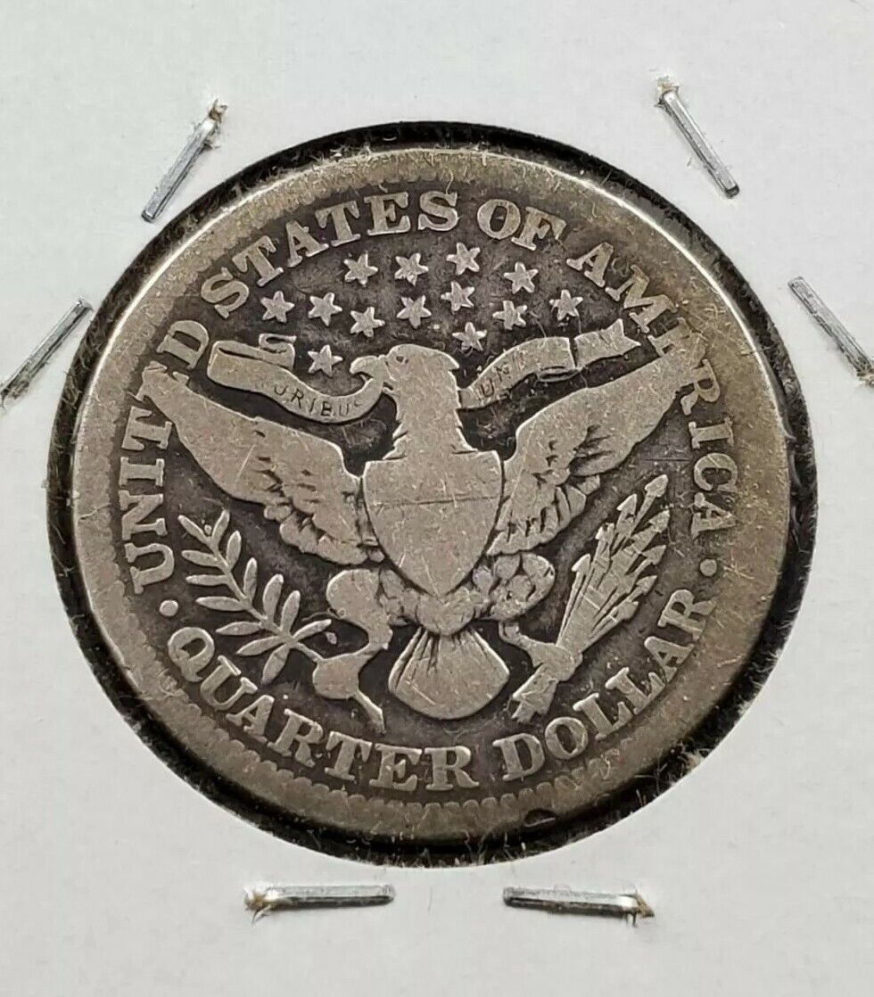 1905 P Barber Silver Quarter Coin Choice VG VERY GOOD Semi Key Date Circulated