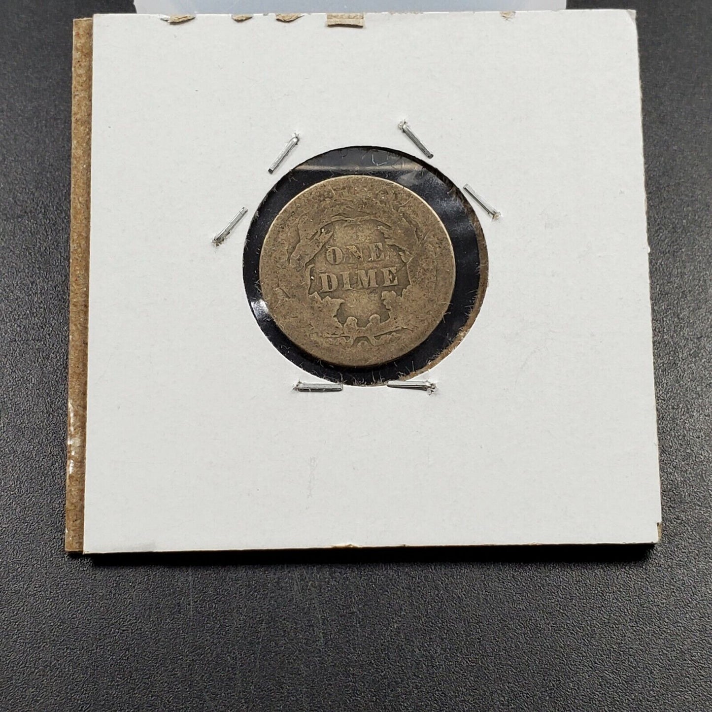 1891 O SEATED LIBERTY SILVER DIME LAMINATED PLANCHET ERROR AG CONDITION
