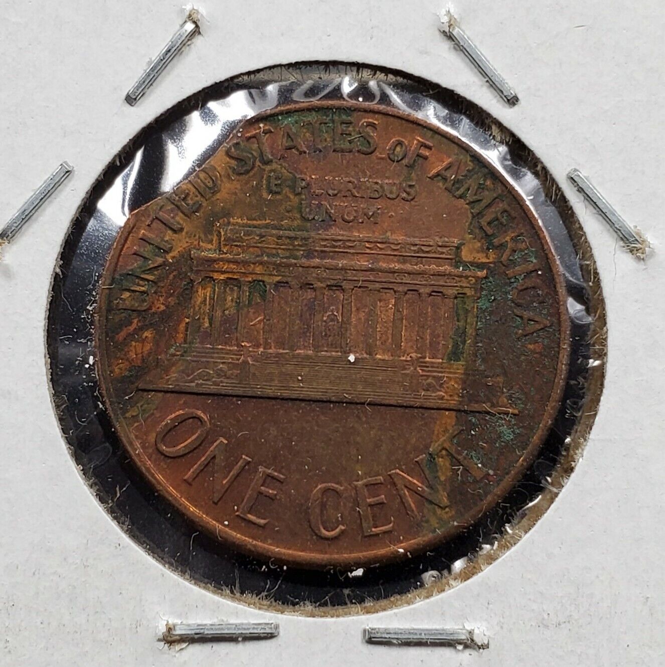 1965 P LINCOLN 1C Coin Clipped PLANCHET ERROR COIN CH BU PQ TONER TONING