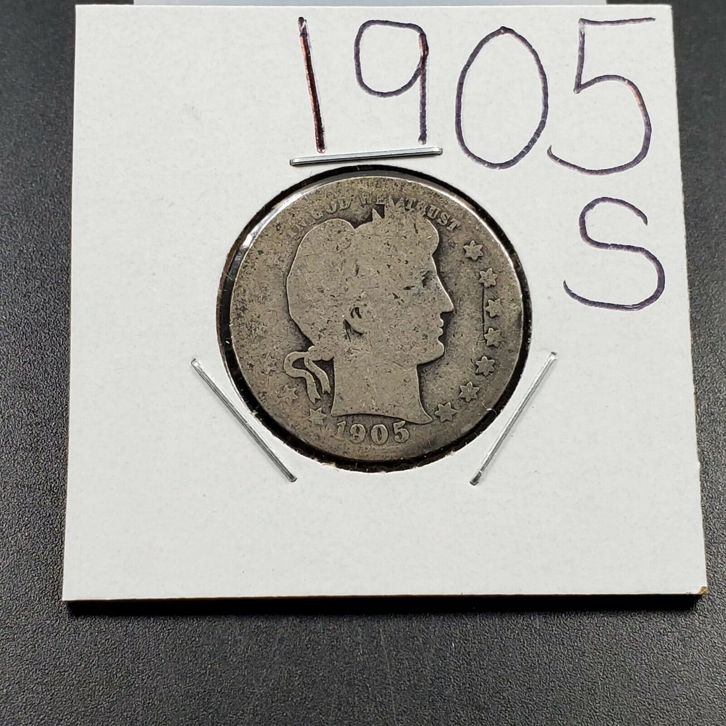 1905 S Barber Silver Quarter Coin Choice AG / G Good Full Date Semi Key Date