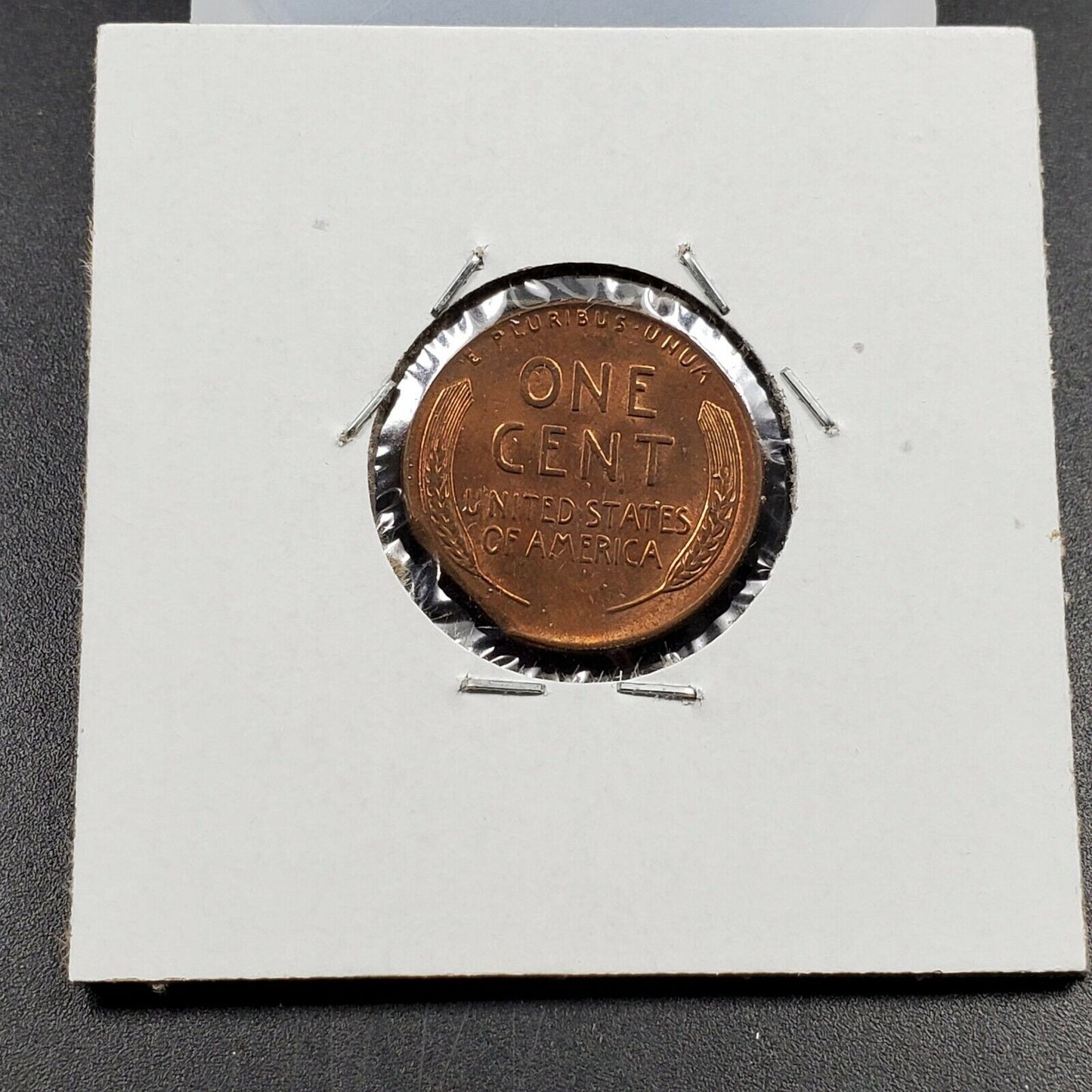 1956 D Lincoln WHEAT Cent Penny Error Coin Straight Clipped Planchet Error UNC