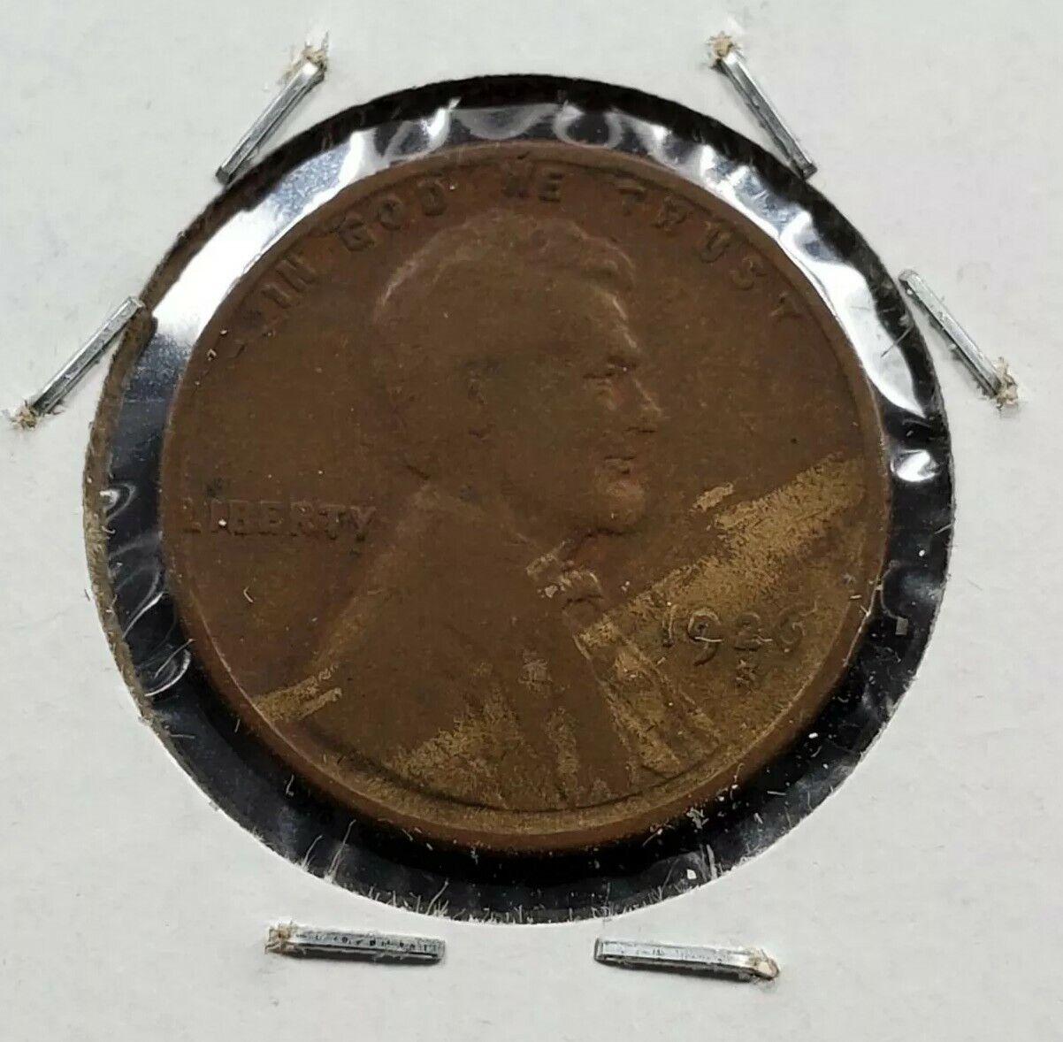 1926 s 1c Lincoln Wheat Cent Penny Coin Laminated Planchet Error