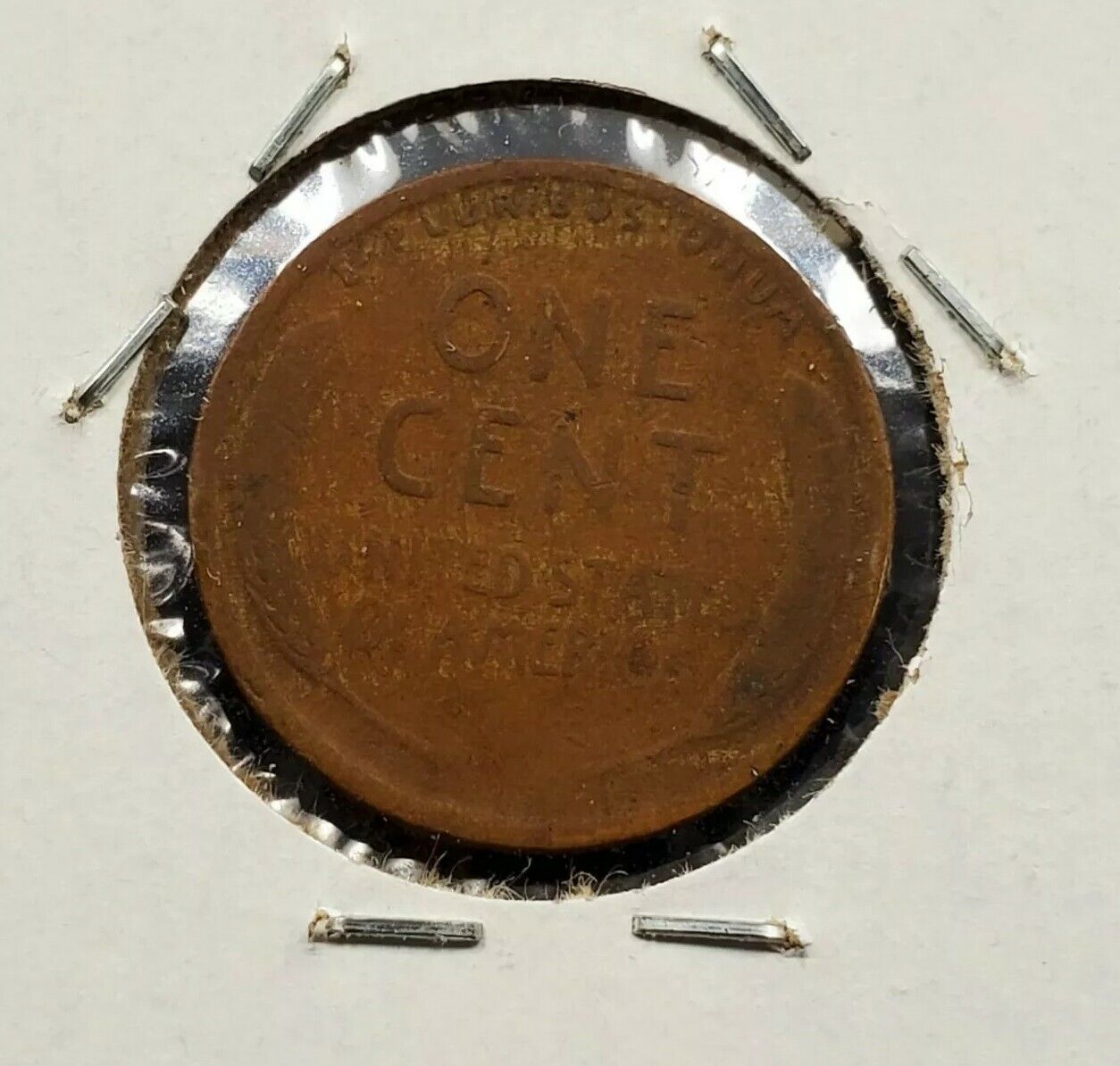 1919 p 1c Lincoln Wheat Cent Penny Coin Laminated Planchet Error
