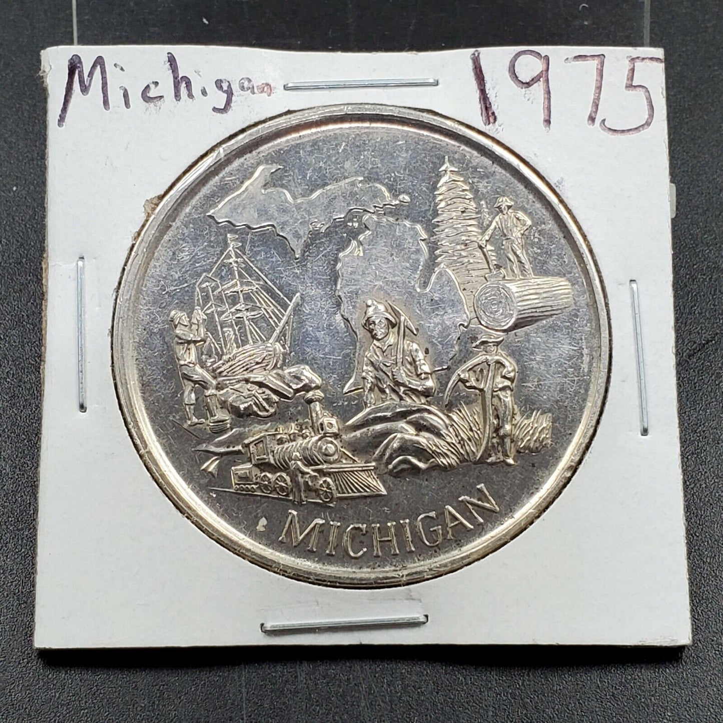 Official 1975 Michigan Medallion U.S. Bicentennial Sterling Silver Medal