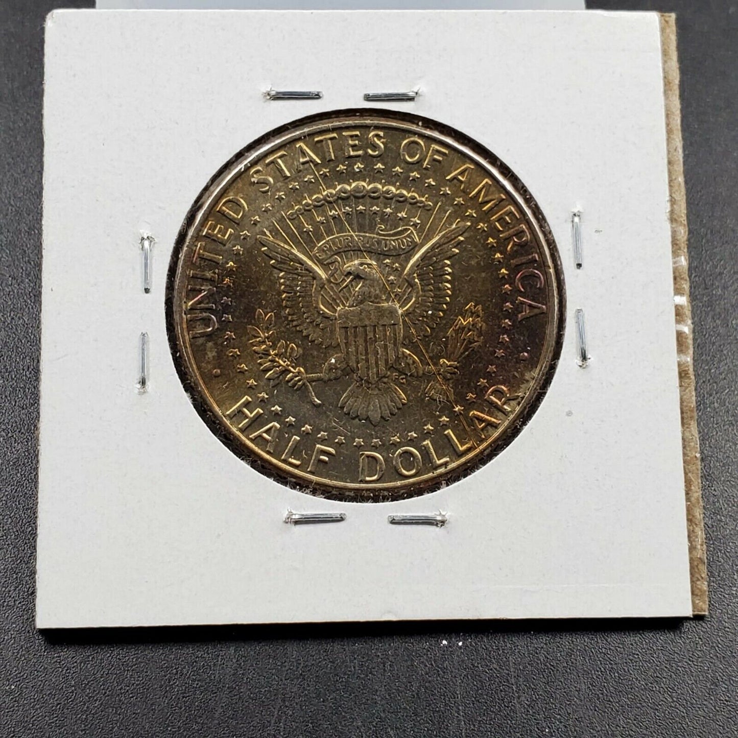 Speared Eagle Giant Die Crack Error Variety 1990 D Kennedy Half Dollar PQ Toning