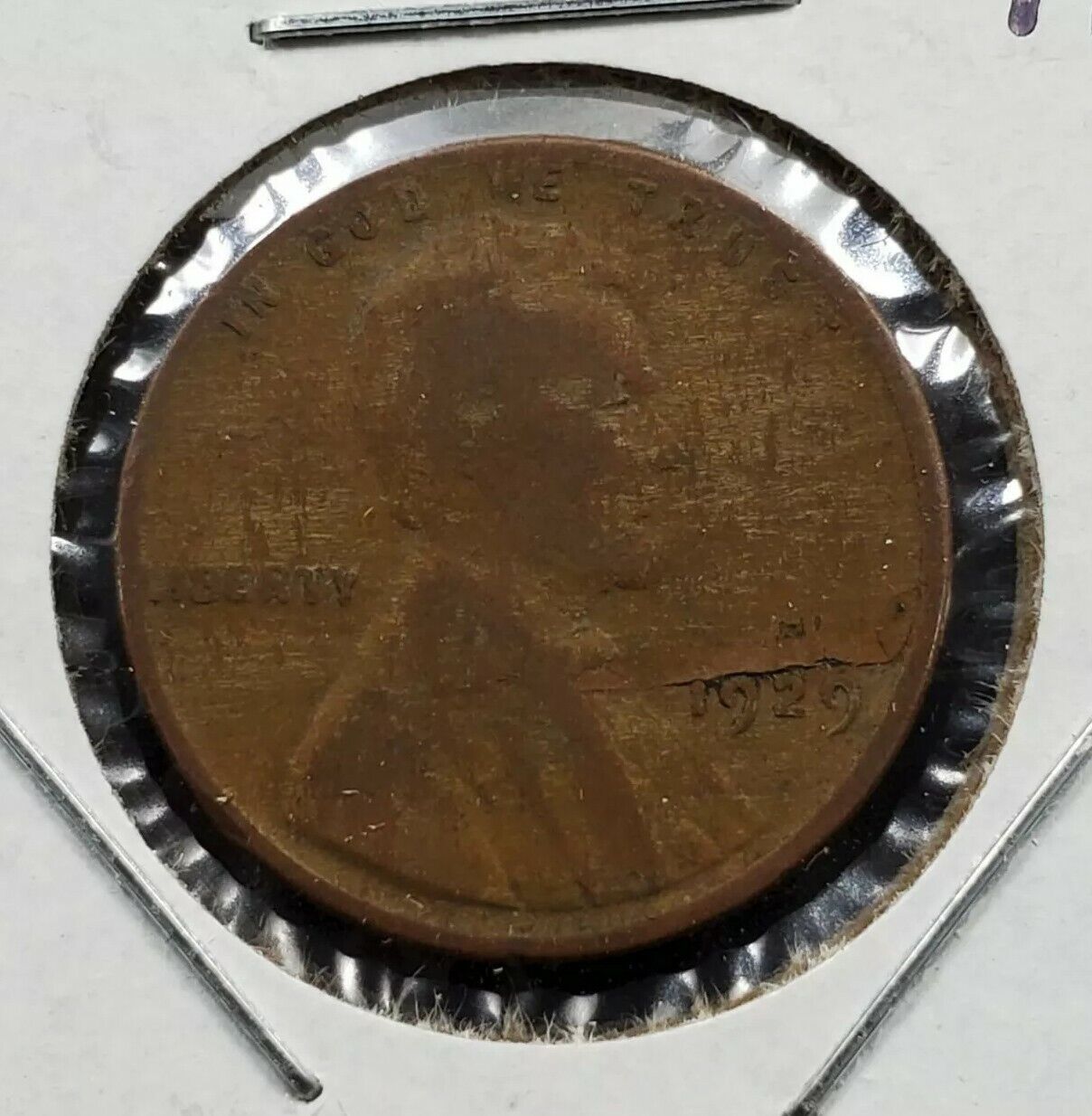 1929 P Lincoln Wheat Cent Penny Coin Laminated Planchet Error Variety Circ