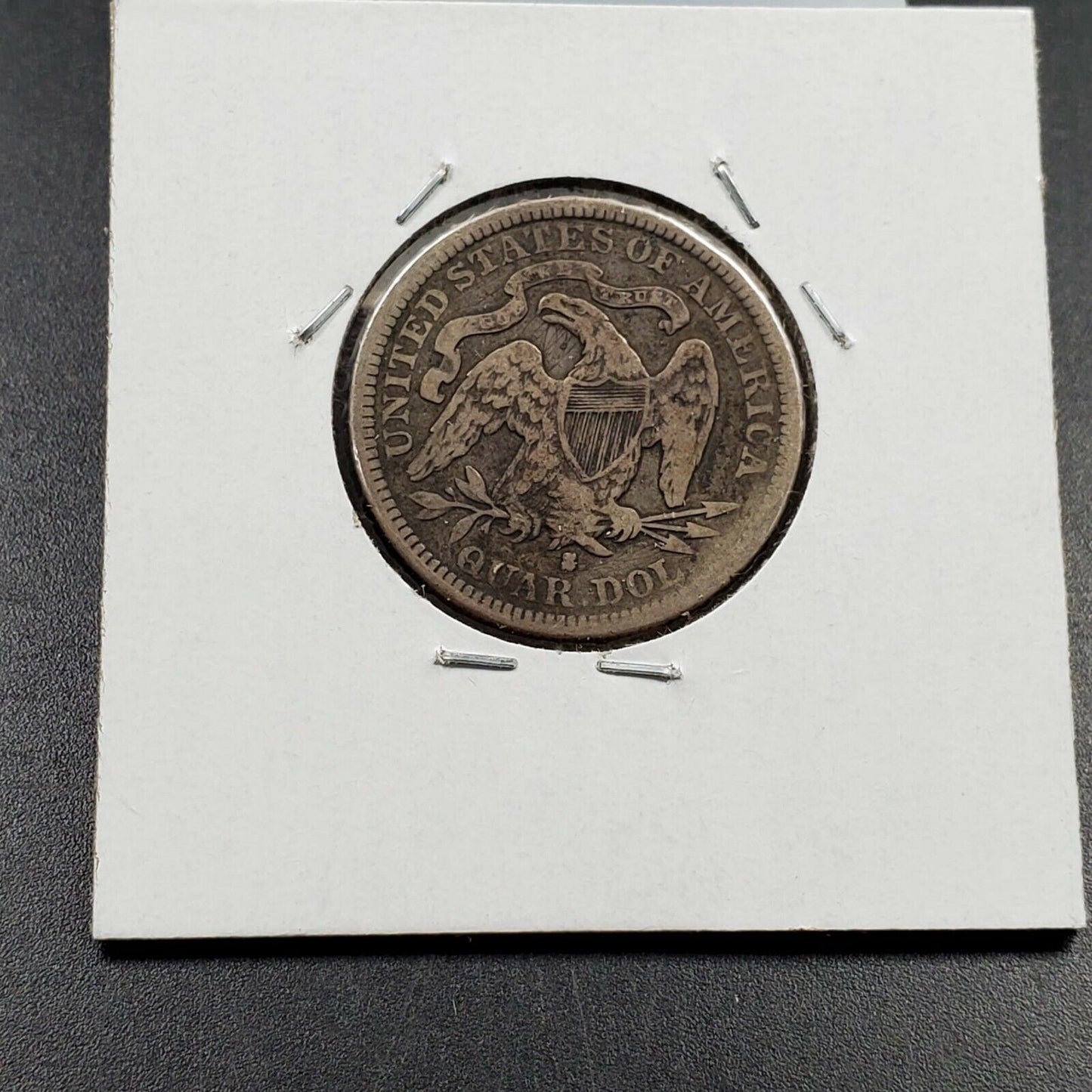 1877 S Seated Liberty Silver Quarter Coin VF Details OBV Scratch Decent Coin