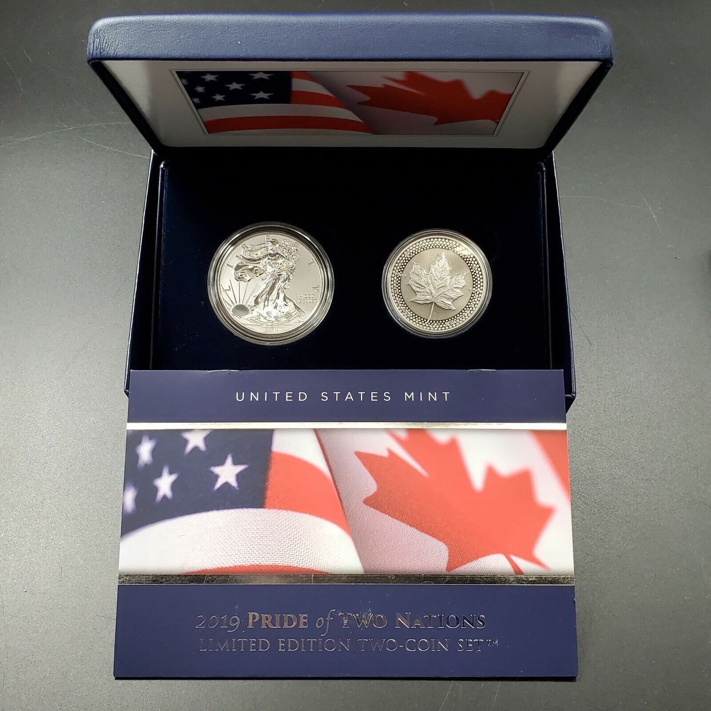 2019 Pride of Two Nations Limited Edition Two Coin Set US MINT OGP CANADA USA