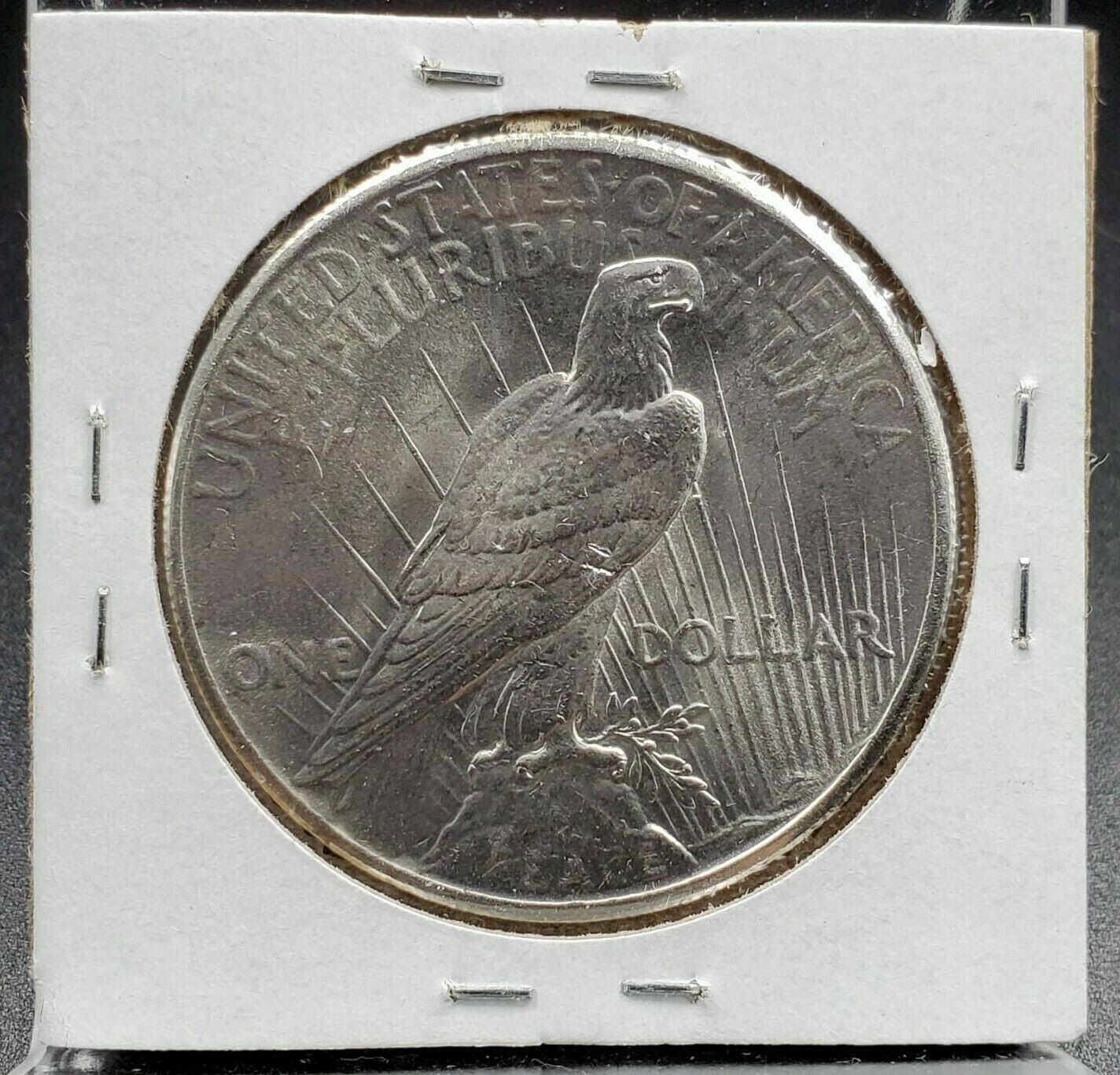 1925 P $1 CH BU Peace Dollar Error Struck Thru Through Grease MISSING MOTTO LTRS
