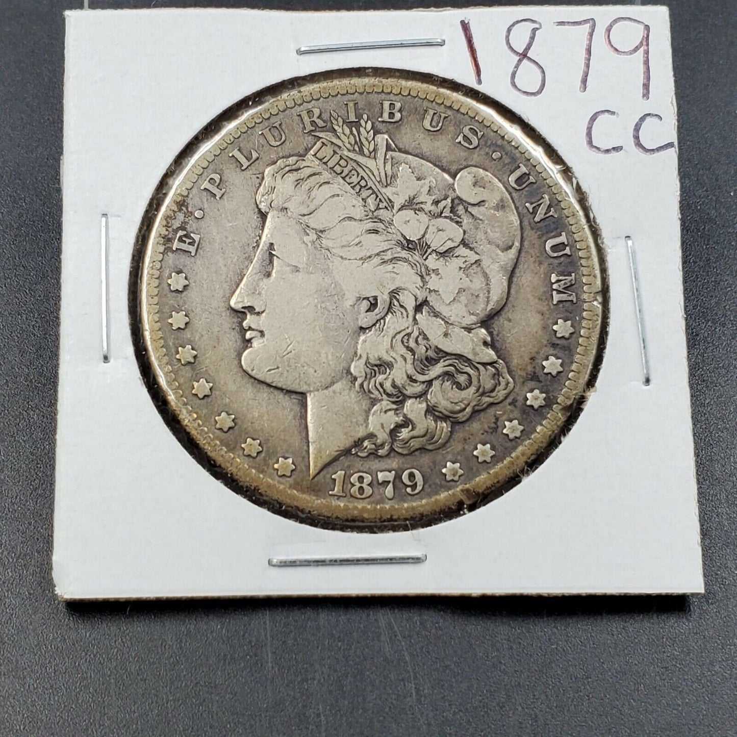 1879 CC Morgan Silver Eagle Dollar Minor Mint Mark VAM CH VF with Rim Nicks