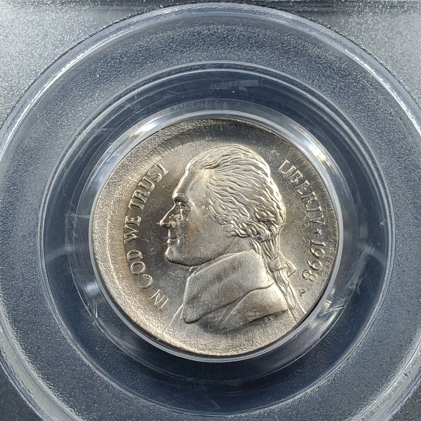 Broadstrike out of Collar ERROR 1998 P Jefferson Nickel Coin PCGS MS66 FS