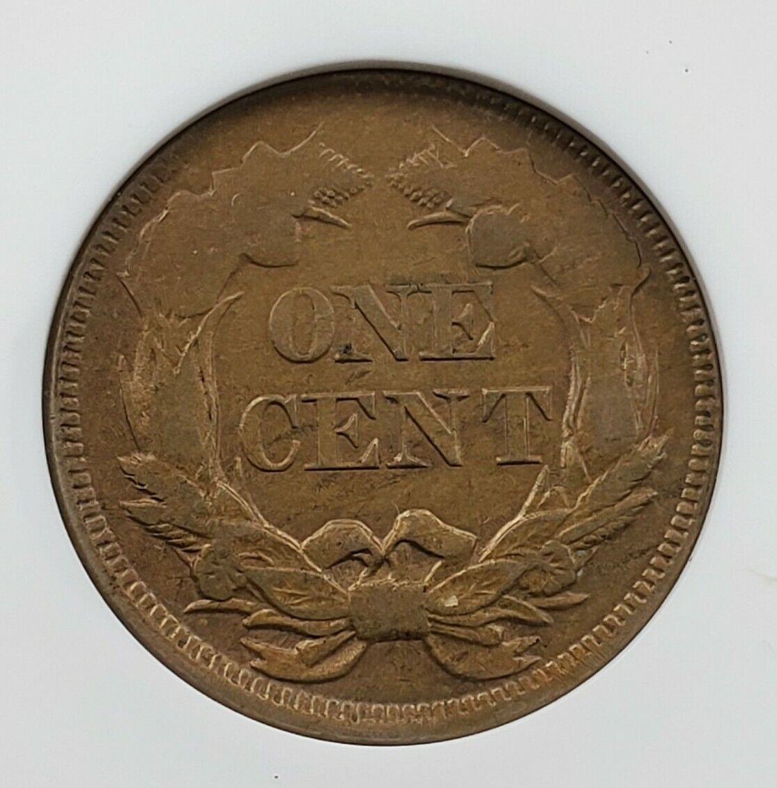 1857 P Flying Eagle Cent Penny Error ANACS AU55 Struck Through Grease Error Coin