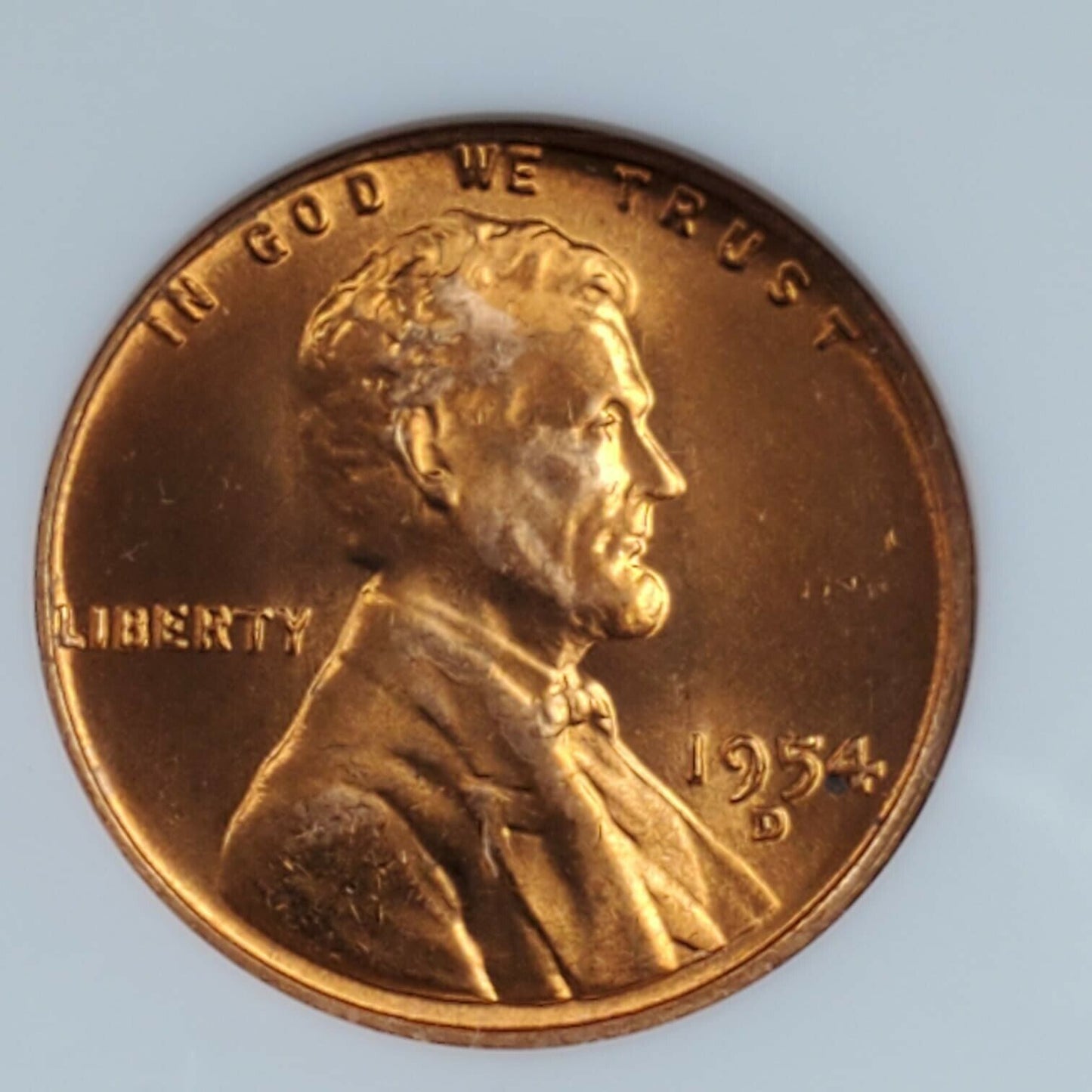 1954 D Lincoln Wheat Cent Penny Coin NGC MS67 RD RED Brown Label ANA Holder