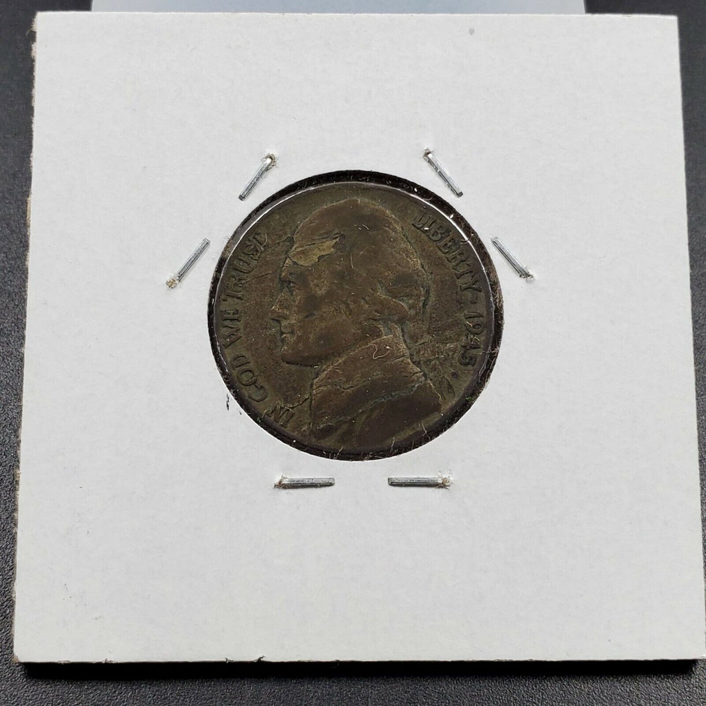 1945 P Type 2 Jefferson Silver WW2 Era Nickel OBV&REV Laminated Planchet Error