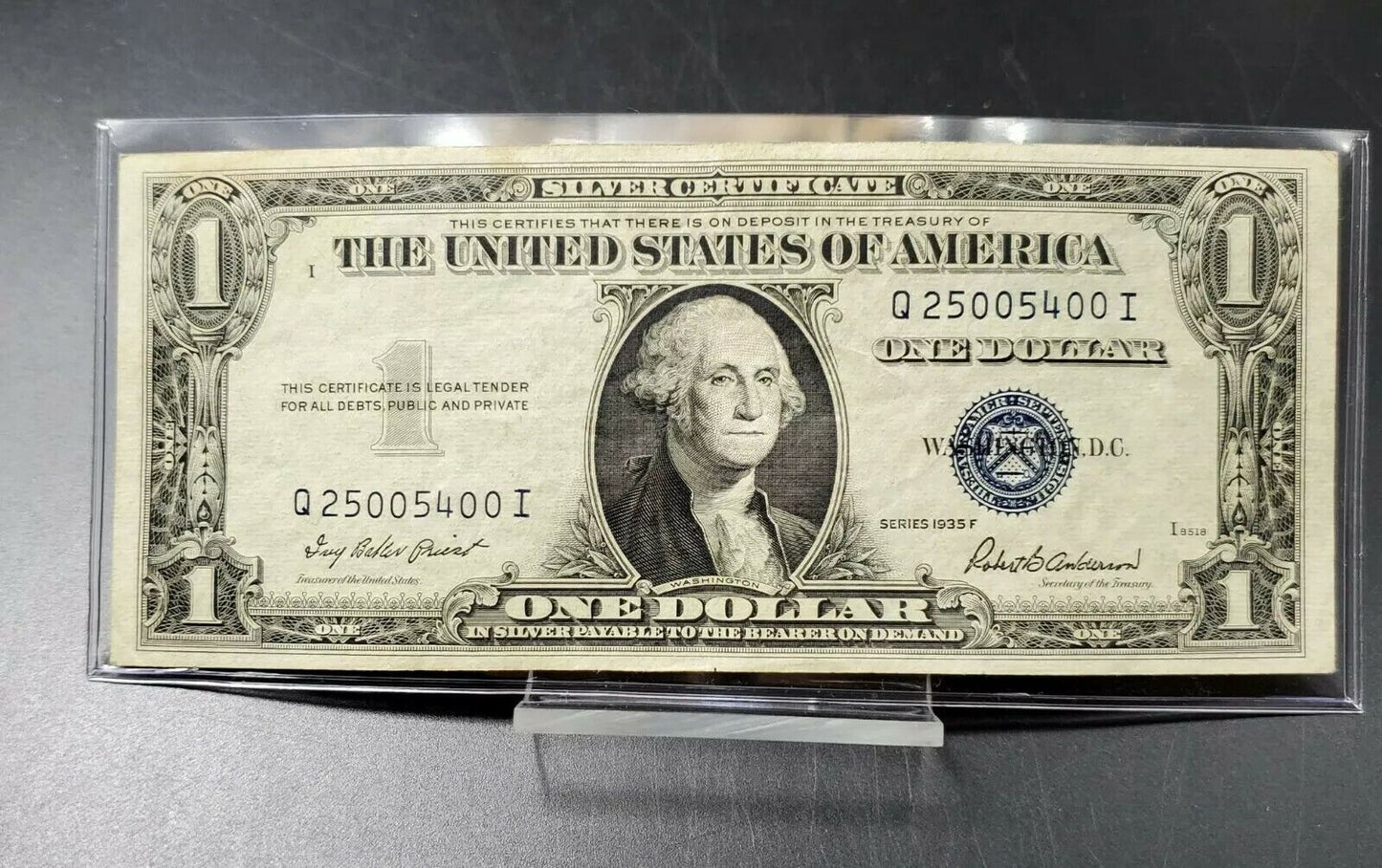 1935 F $1 Silver Certificate Blue Seal Choice Circulated Very Neat Serial #