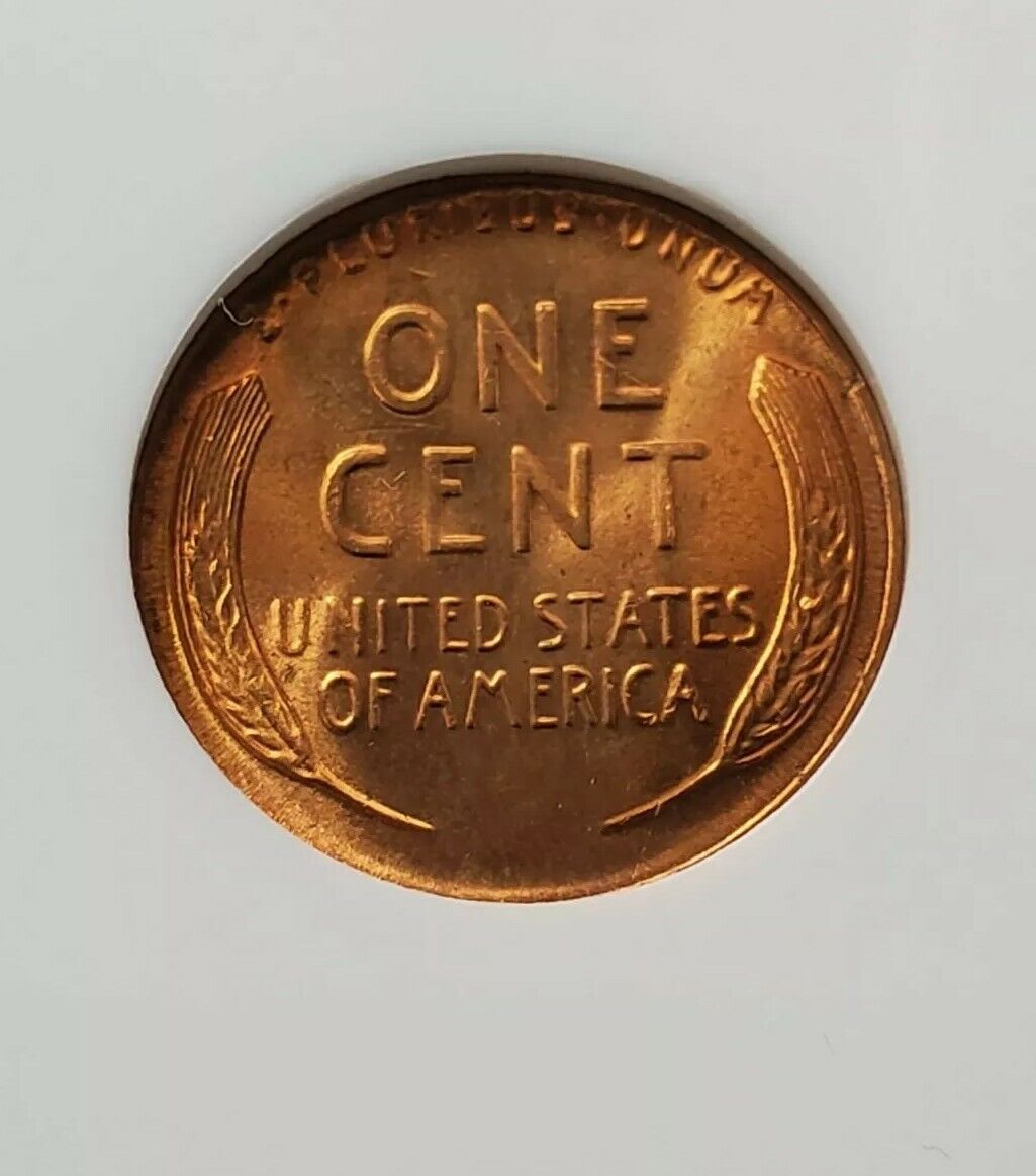 1955 P Lincoln Wheat Cent Penny Coin NGC MS66 RD RED Small Die Crack @ Head
