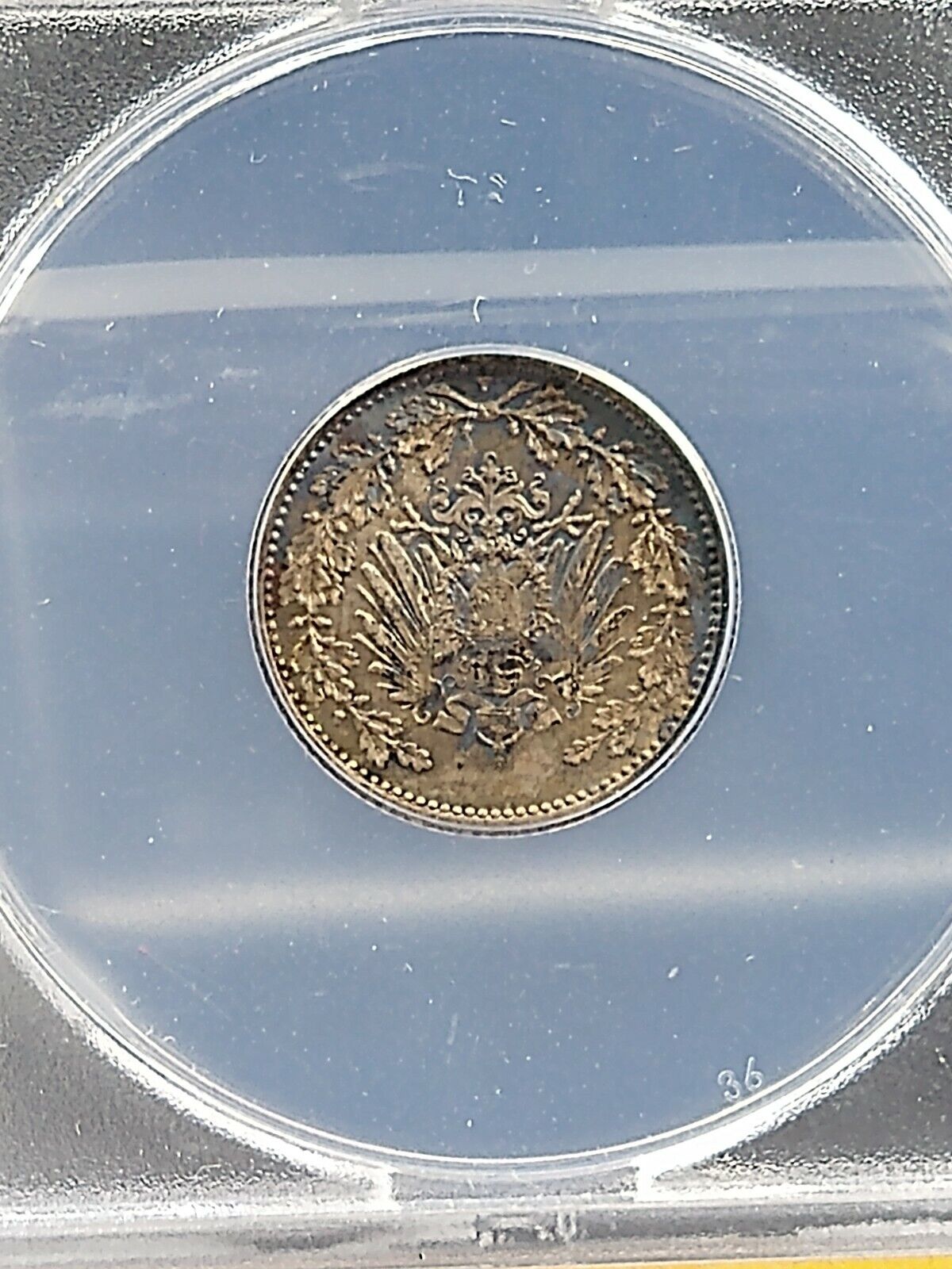 Germany 1906-A 1/2 Half Mark Silver Coin CH BU ANACS MS64 Nice Toning Toner