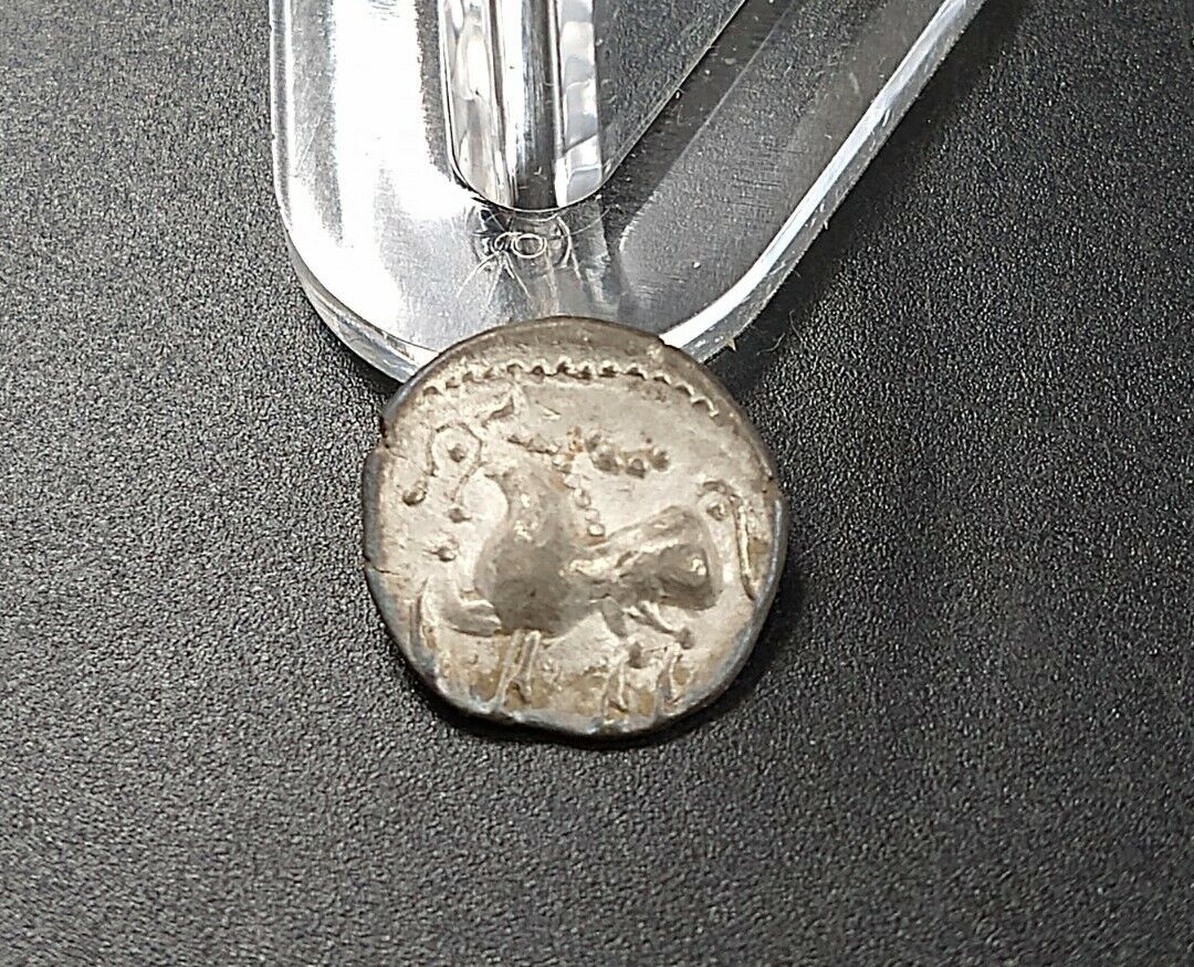 Celtic  Drachm Silver Coin Money Kugelwange type 3-2 century B.C. AU ABOUT UNC