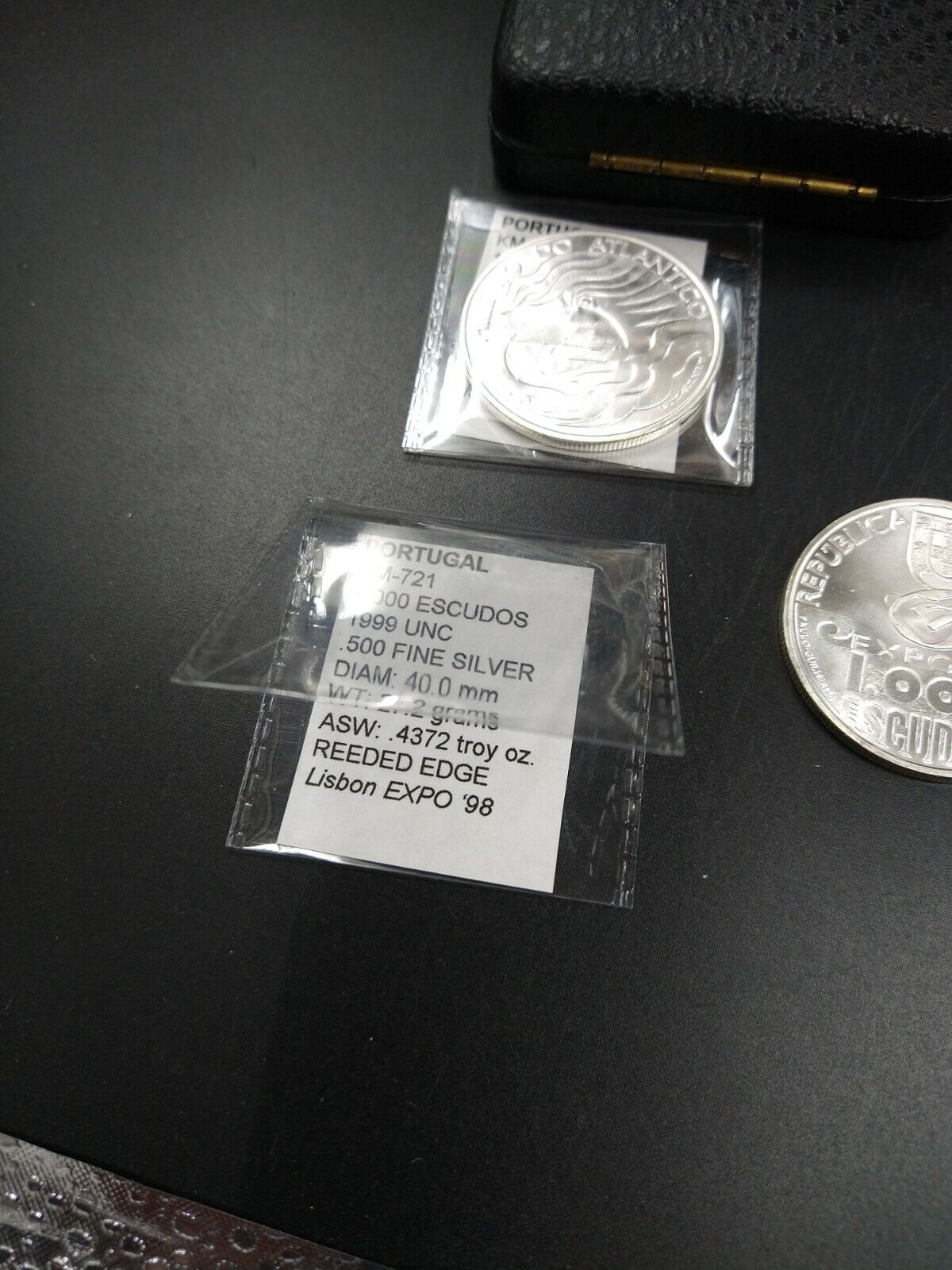1999 1000 ESCUDOS Portugal Lisbon Expo Silver Coin MILÉNIO DO ATLÂNTICO GEM BU