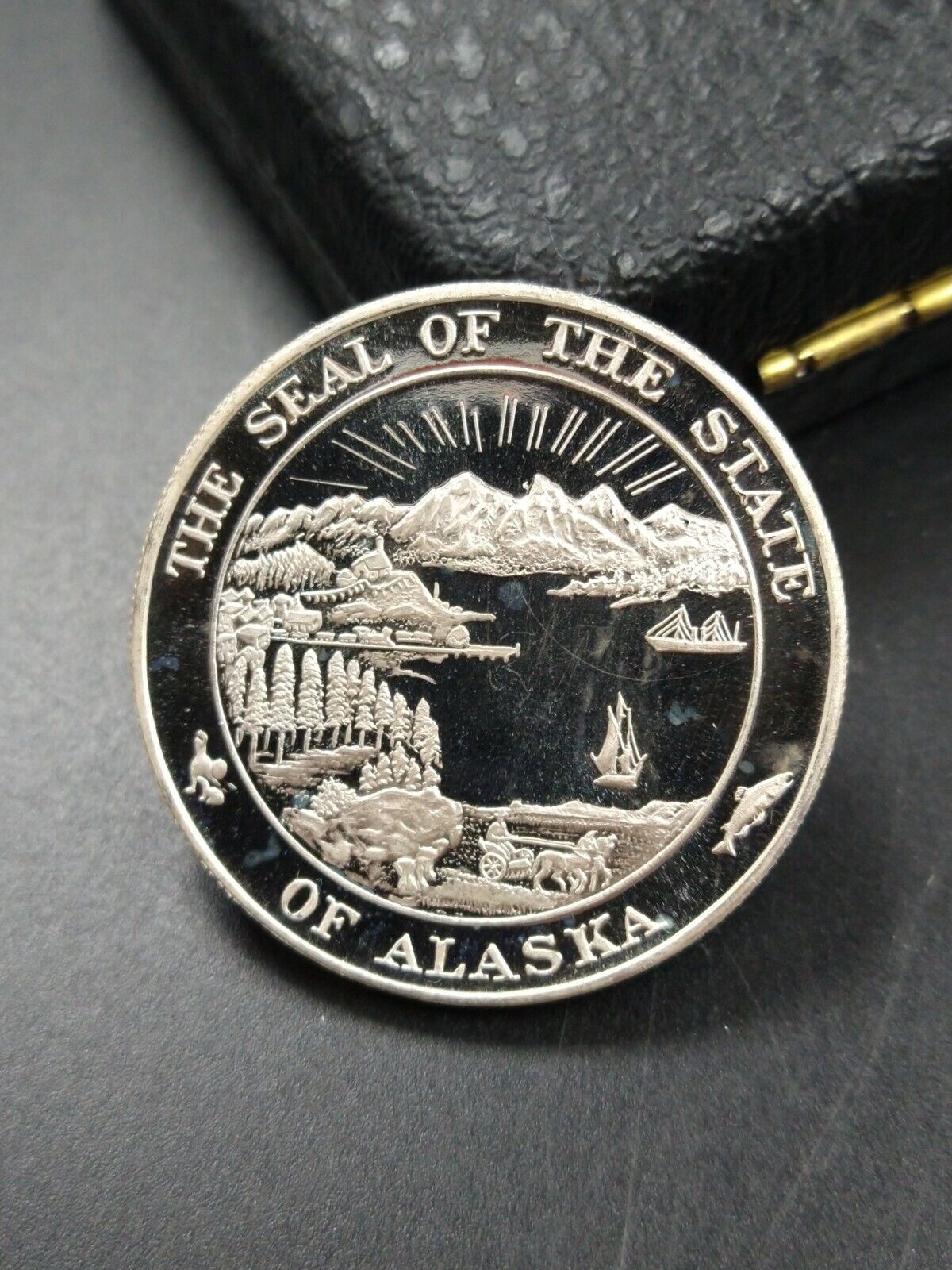 1989 GOAT 🐐 1 oz Silver Anchorage State of Alaska Choice Proof mountain G.O.A.T