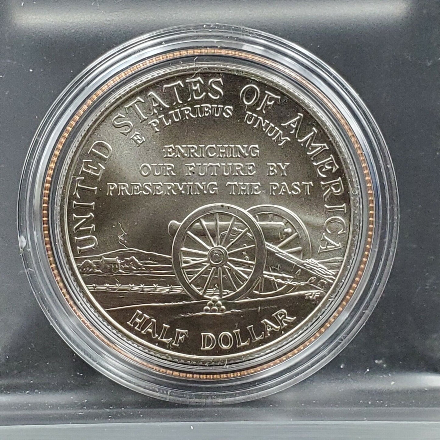 1995 S US CIVIL WAR Commemorative BUSINESS BU Half Dollar Coin In Capsule CLAD