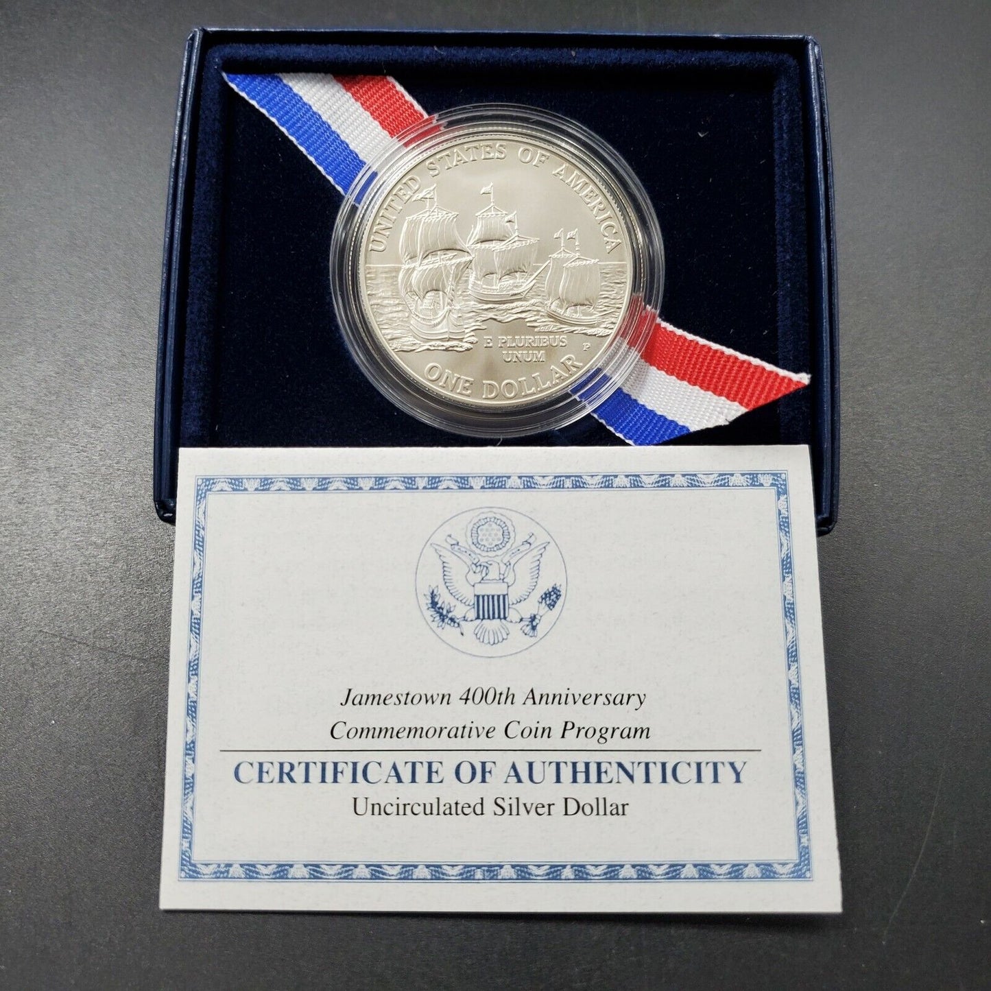 2007 P FOUNDING JAMESTOWN Commemorative BU BUSINESS Silver Dollar Coin OGP COA