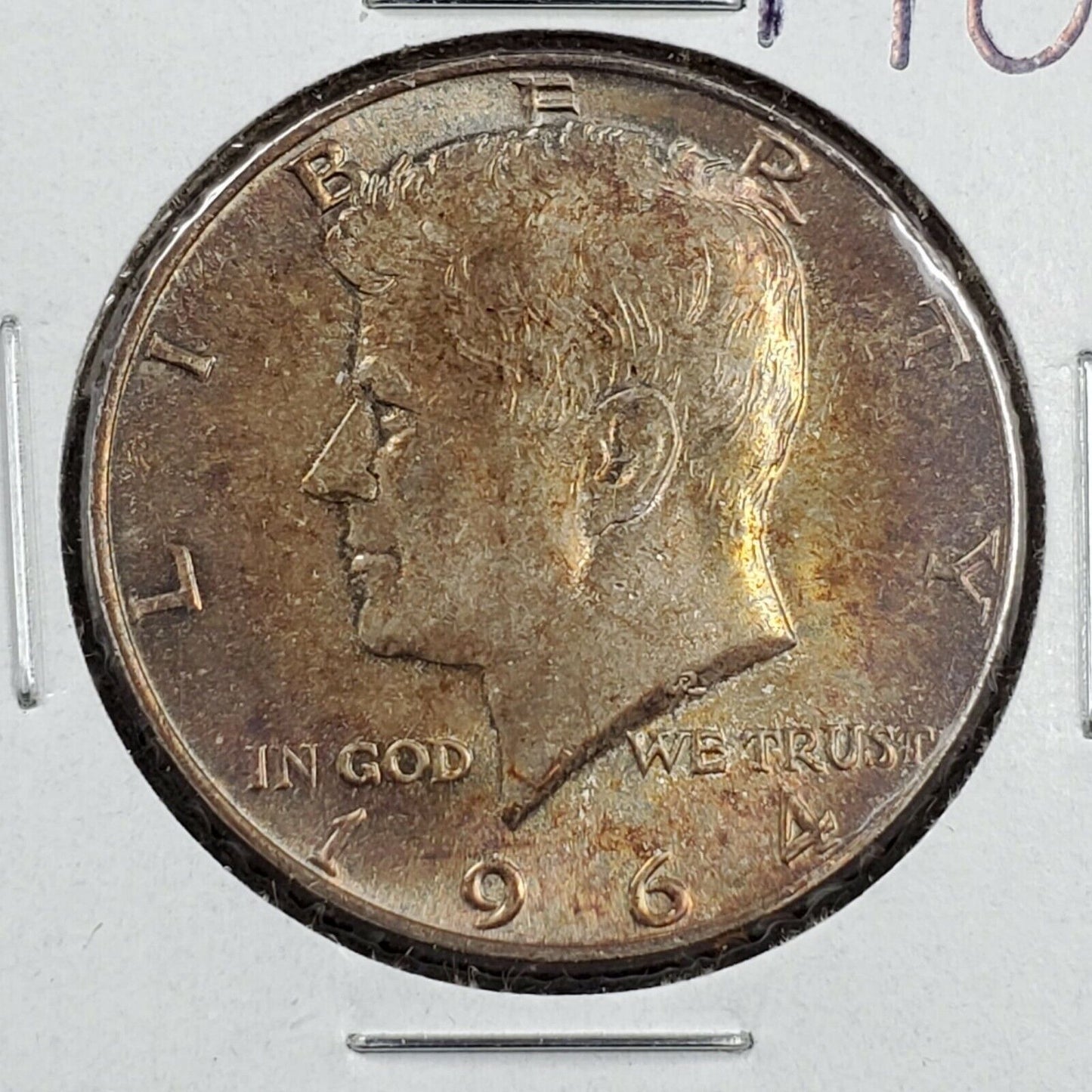 1964 P 90% Silver Kennedy Half Dollar Coin Choice BU UNC PQ Toning Toner