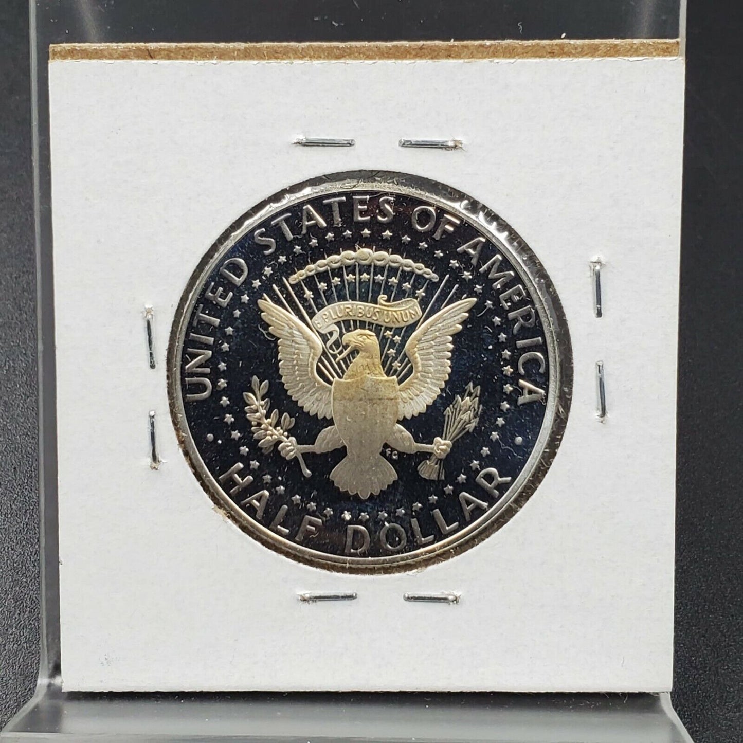 2007 S Silver Kennedy Half Dollar Coin Laminated String Planchet Flaw Obverse