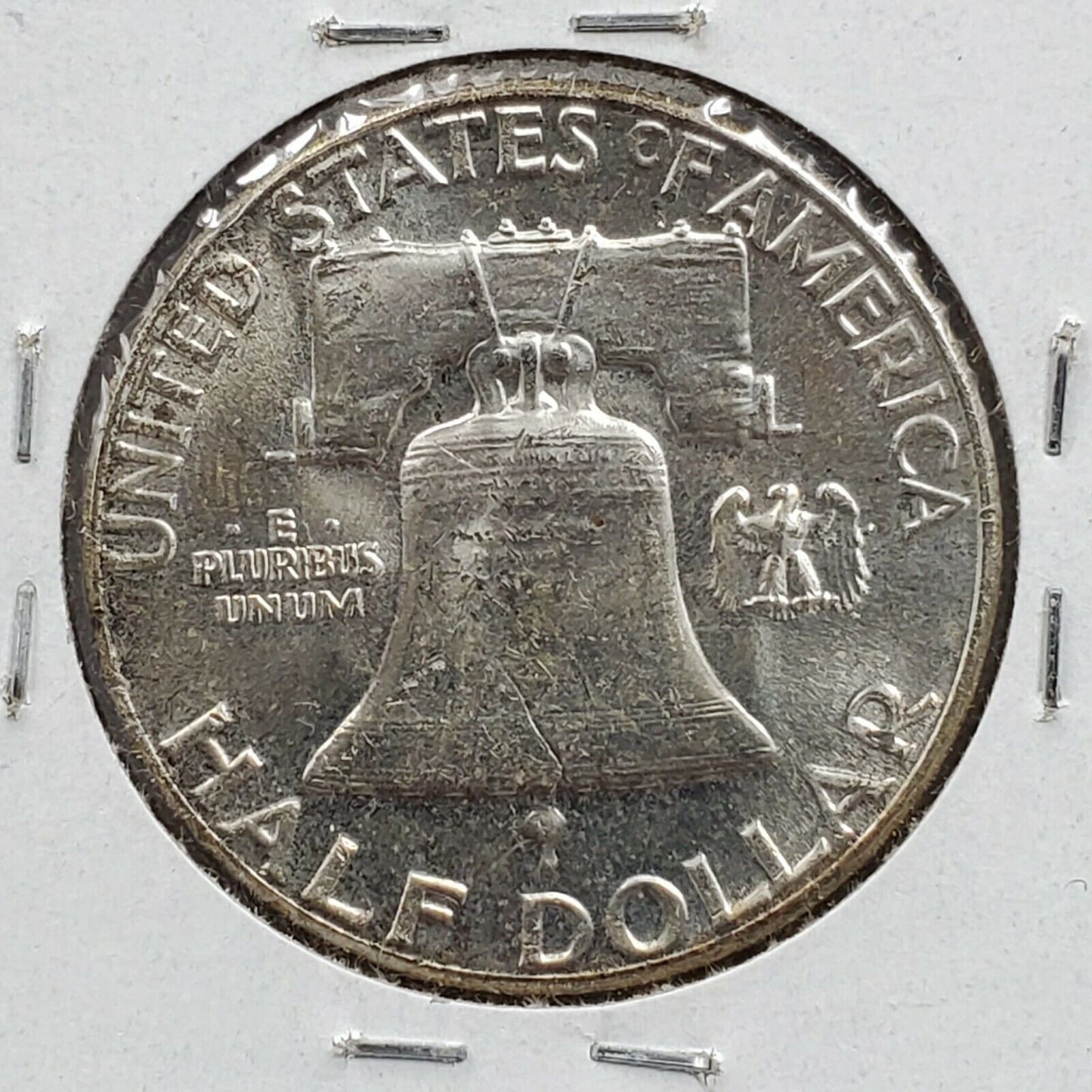 1963 P Franklin Silver 90% Half Dollar Coin BU Uncirculated Neat Toning Toner