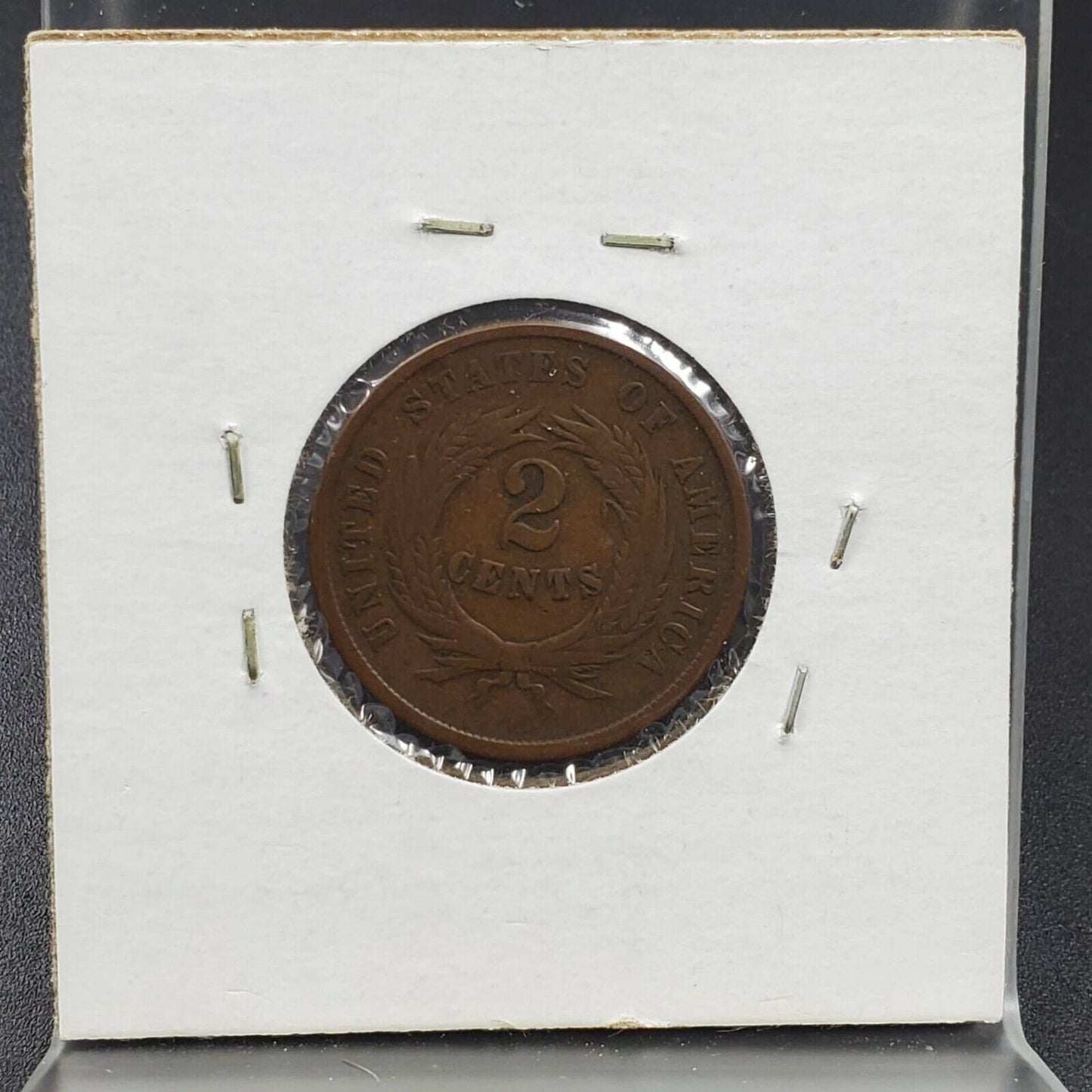 1865 2C Two Cent Copper Coin Piece Choice Fine / VF Circulated
