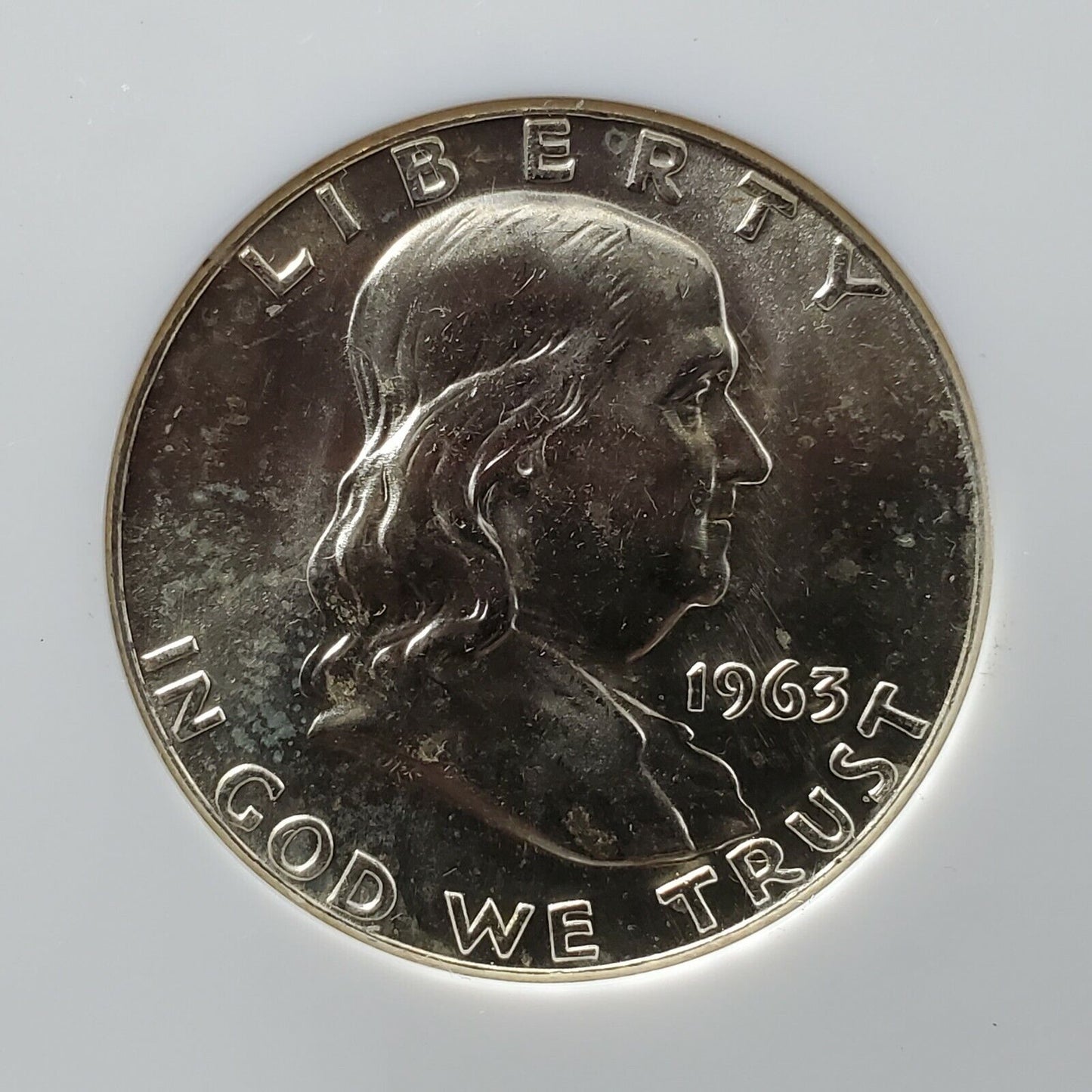 1963 D Franklin Silver Half Dollar Coin NGC MS65 GEM BU NOT MUCH TONING