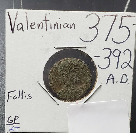 375-392 A.D. Valentinian Ancient Roman Follis Bronze Coin Circulated