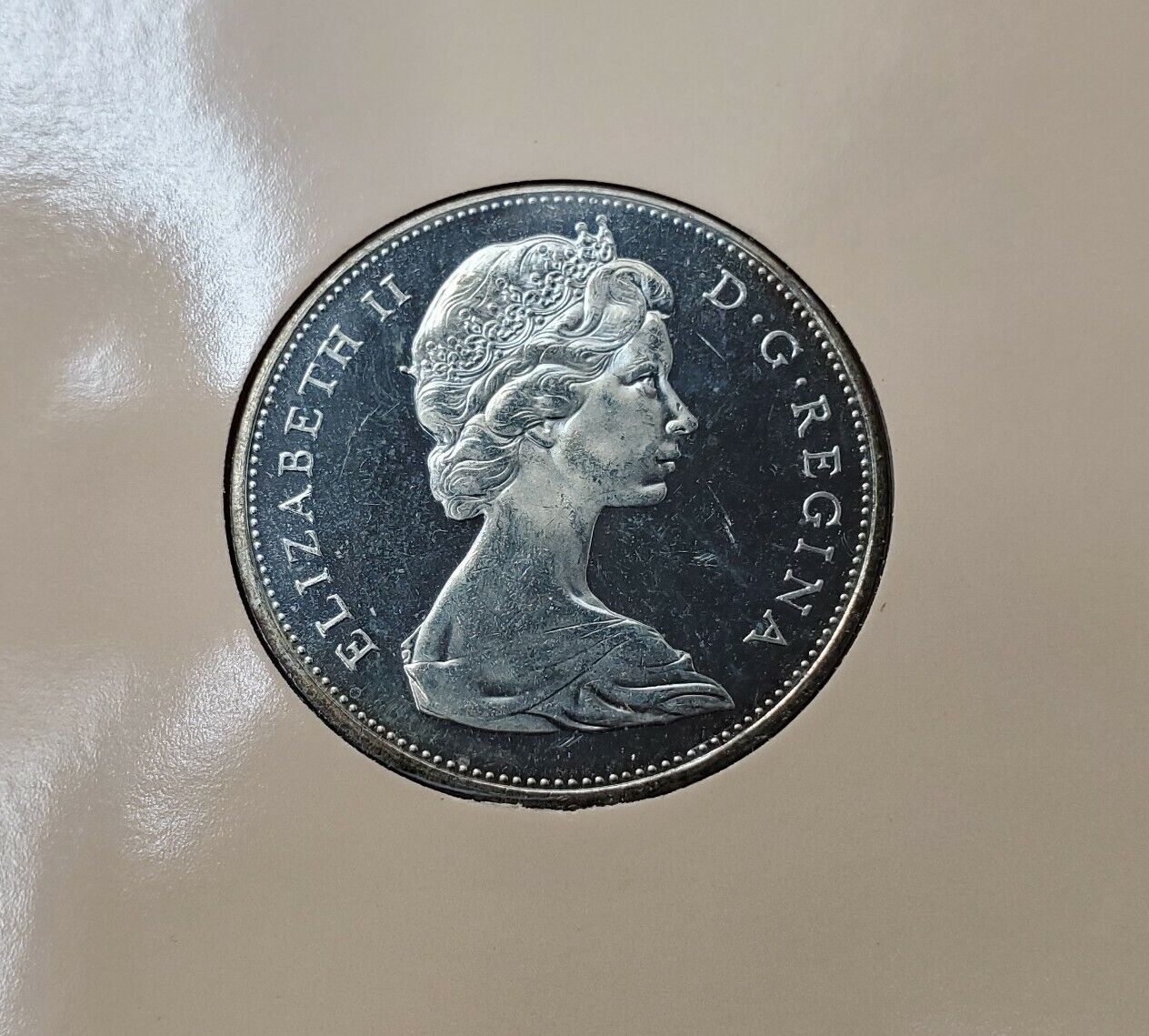 Canada Canoe Silver Dollar 1965 BU - Silver Dollars of the World Panel from AHS