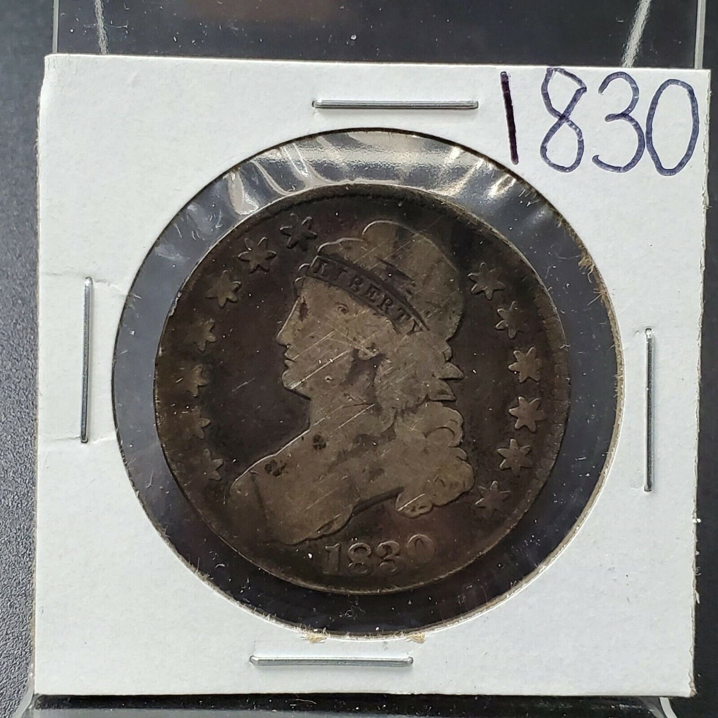 1830 Capped Bust Head Half Dollar Average Good Circulated Neat Toning Toner