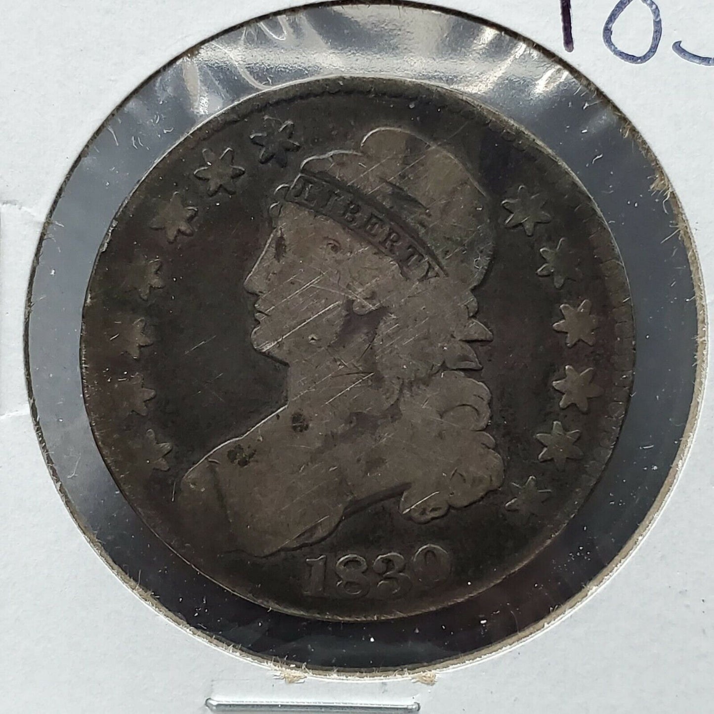 1830 Capped Bust Head Half Dollar Average Good Circulated Neat Toning Toner