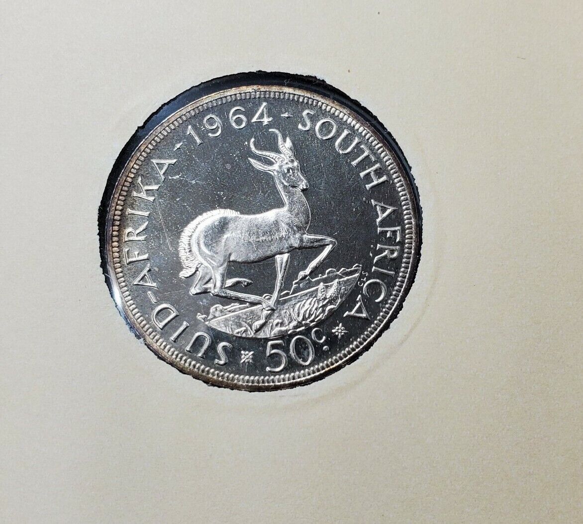 1964 South Africa 50c PL REV American Historical Society Silver Dollars of World