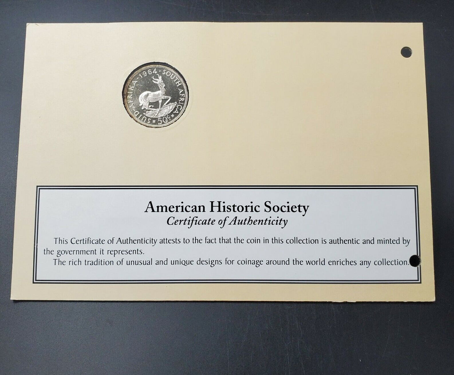 1964 South Africa 50c PL REV American Historical Society Silver Dollars of World